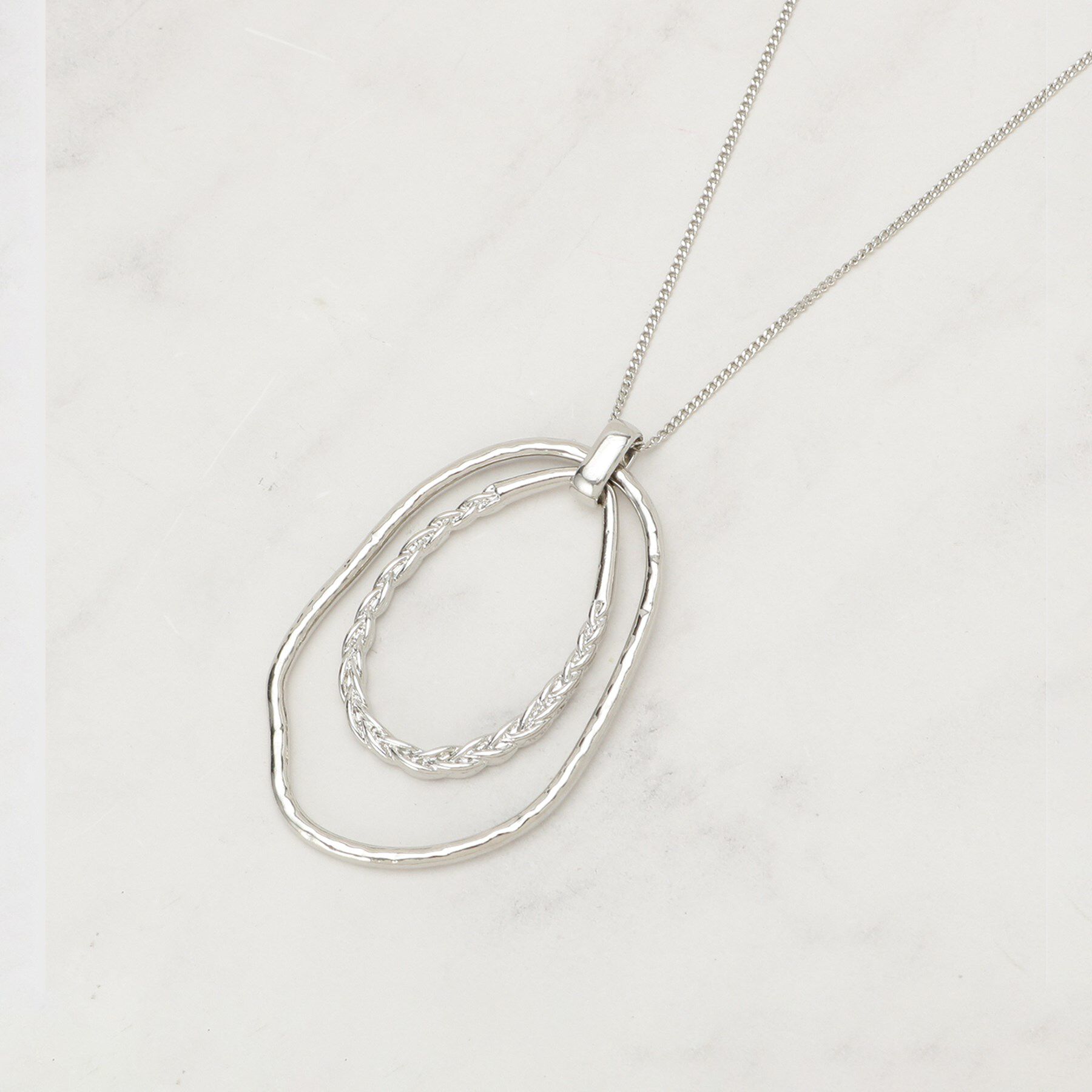 grove「ダブルオーバルビッグリングネックレス」|ネックレス|シルバー(006)