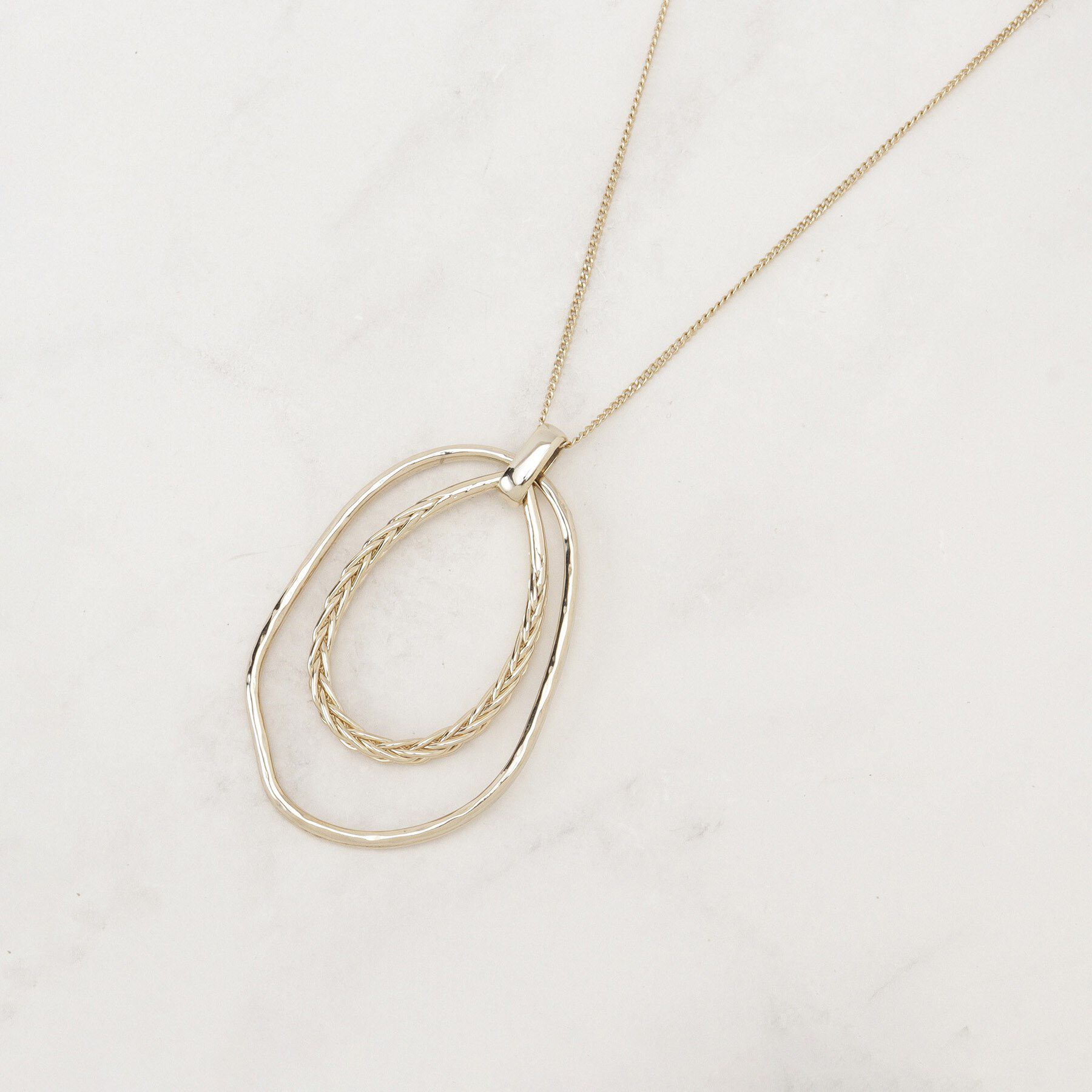 grove「ダブルオーバルビッグリングネックレス」|ネックレス|ゴールド(007)