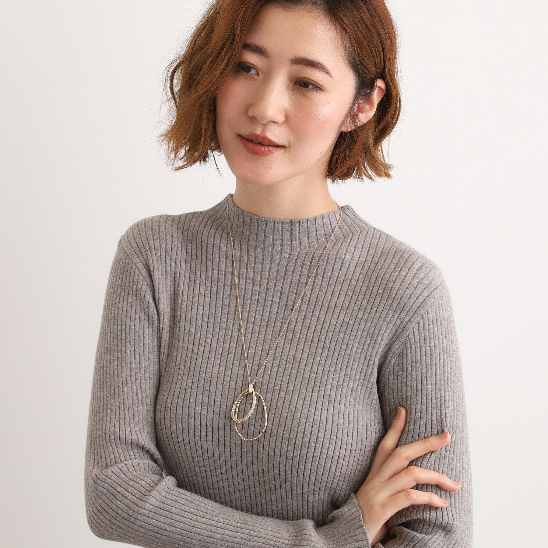 grove「ダブルオーバルビッグリングネックレス」|ネックレス|