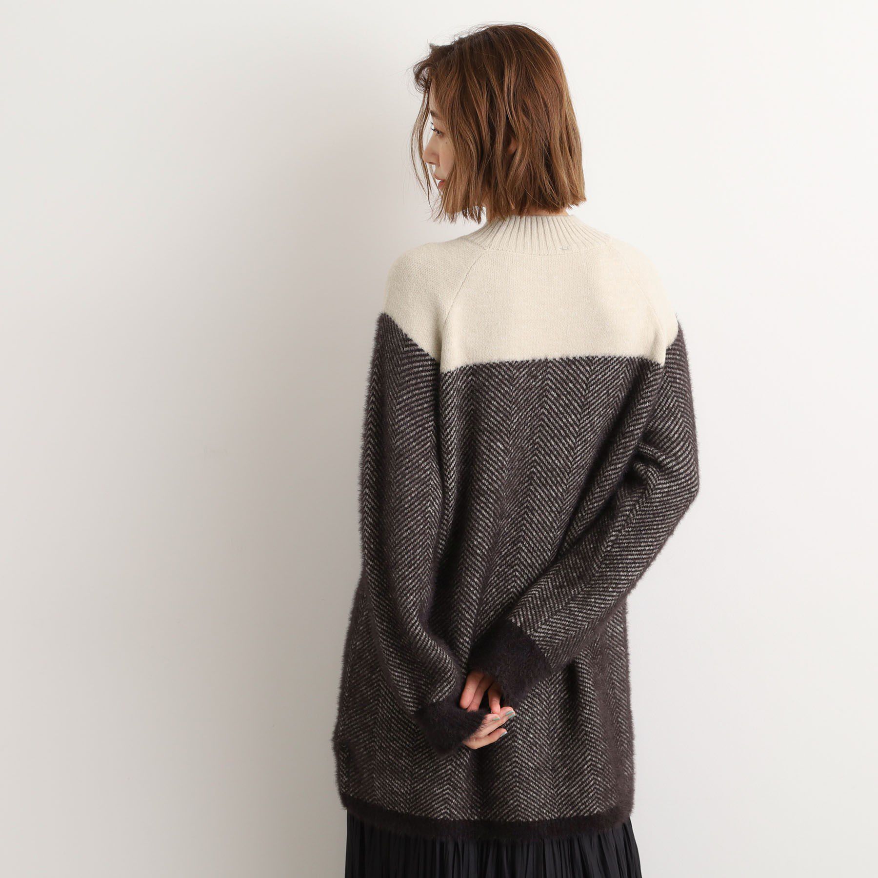grove「ヘリンボーンジャカードチュニック」|ニット・セーター|