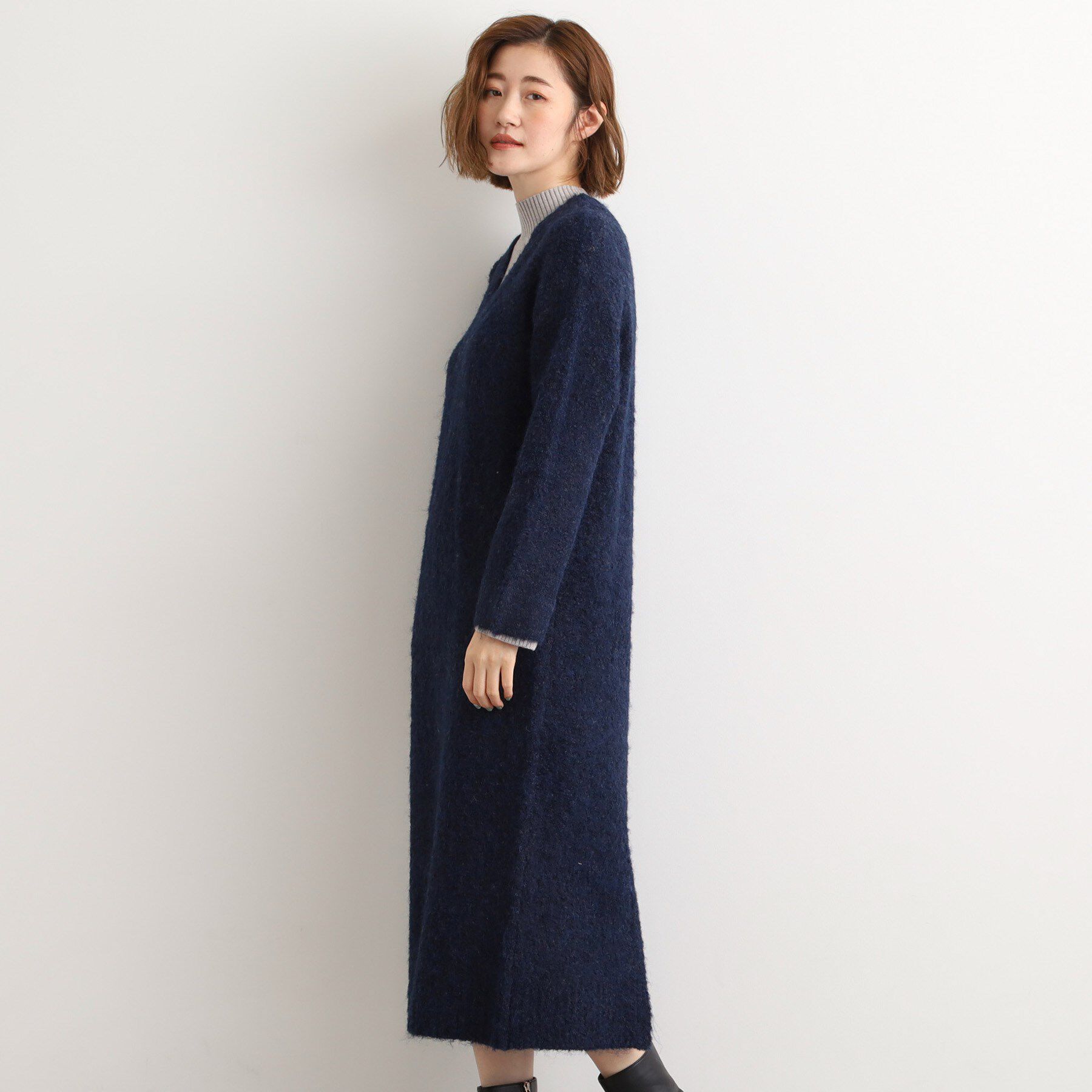 grove「一枚でレイヤードコーデ完成！ブークレーニットワンピース」|ワンピース|