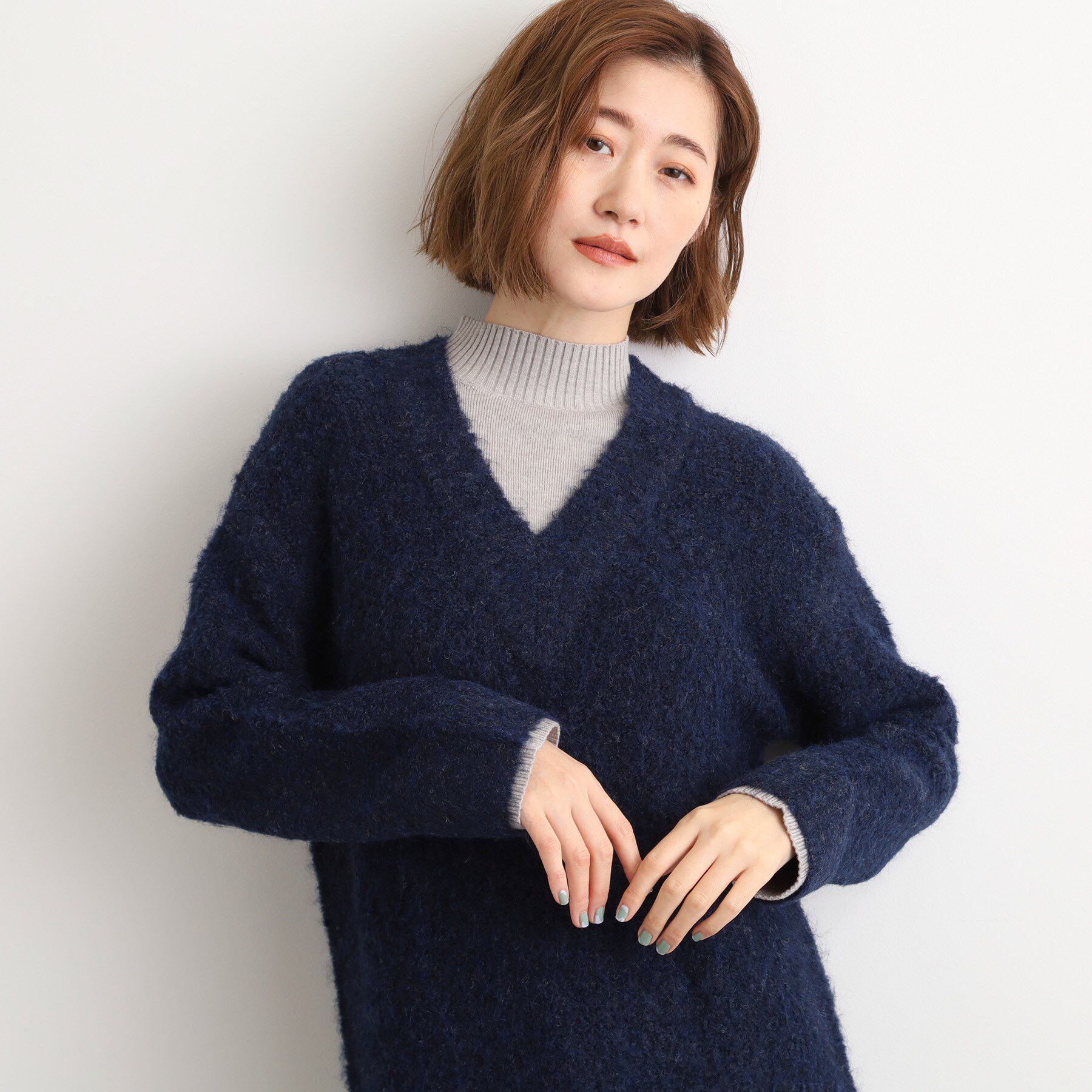 grove「一枚でレイヤードコーデ完成！ブークレーニットワンピース」|ワンピース|