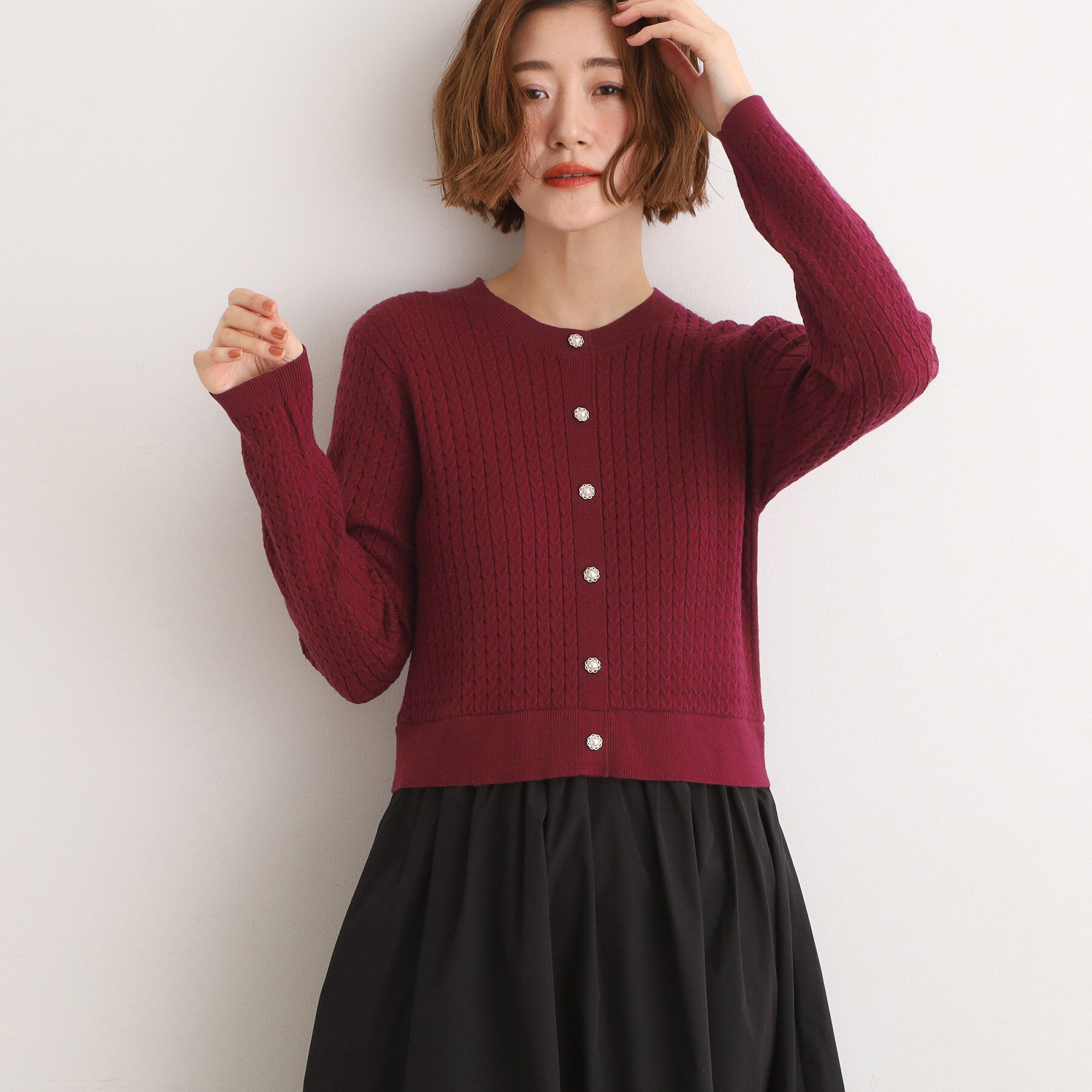 grove「ケーブルニットドッキングワンピース」|ワンピース|