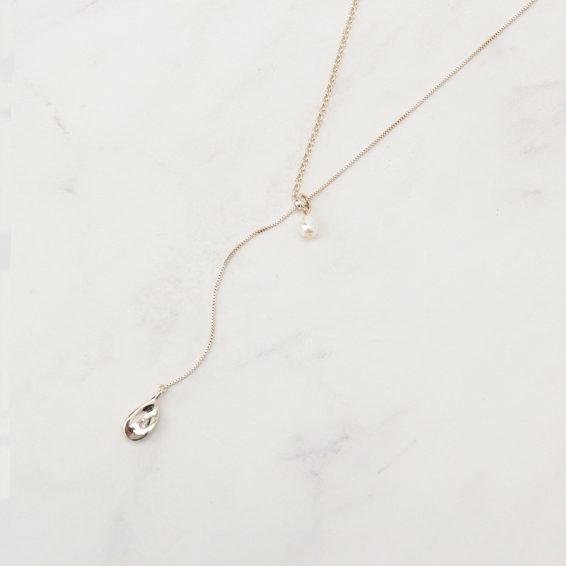 grove「フェイクパールY字アジャスタブルネックレス【2WAY】」|ネックレス|