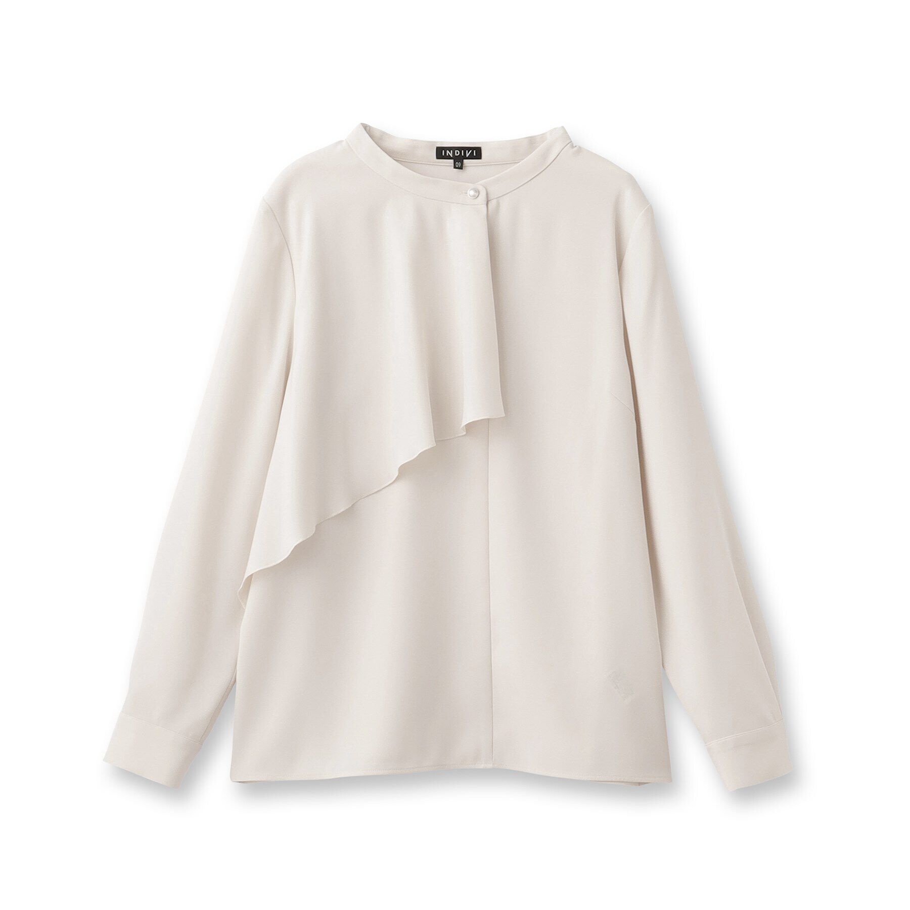 INDIVI「【洗える／UVケア】ヨークフリルブラウス」|シャツ・ブラウス|