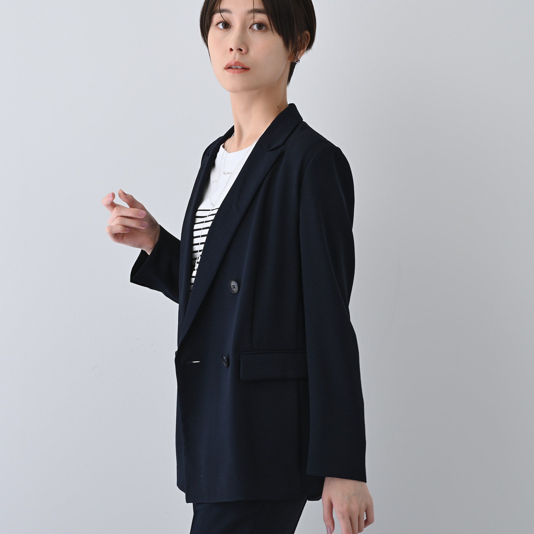 INDIVI「【着る日傘/遮熱/UVケア】ダブルジャケット」|スーツ|