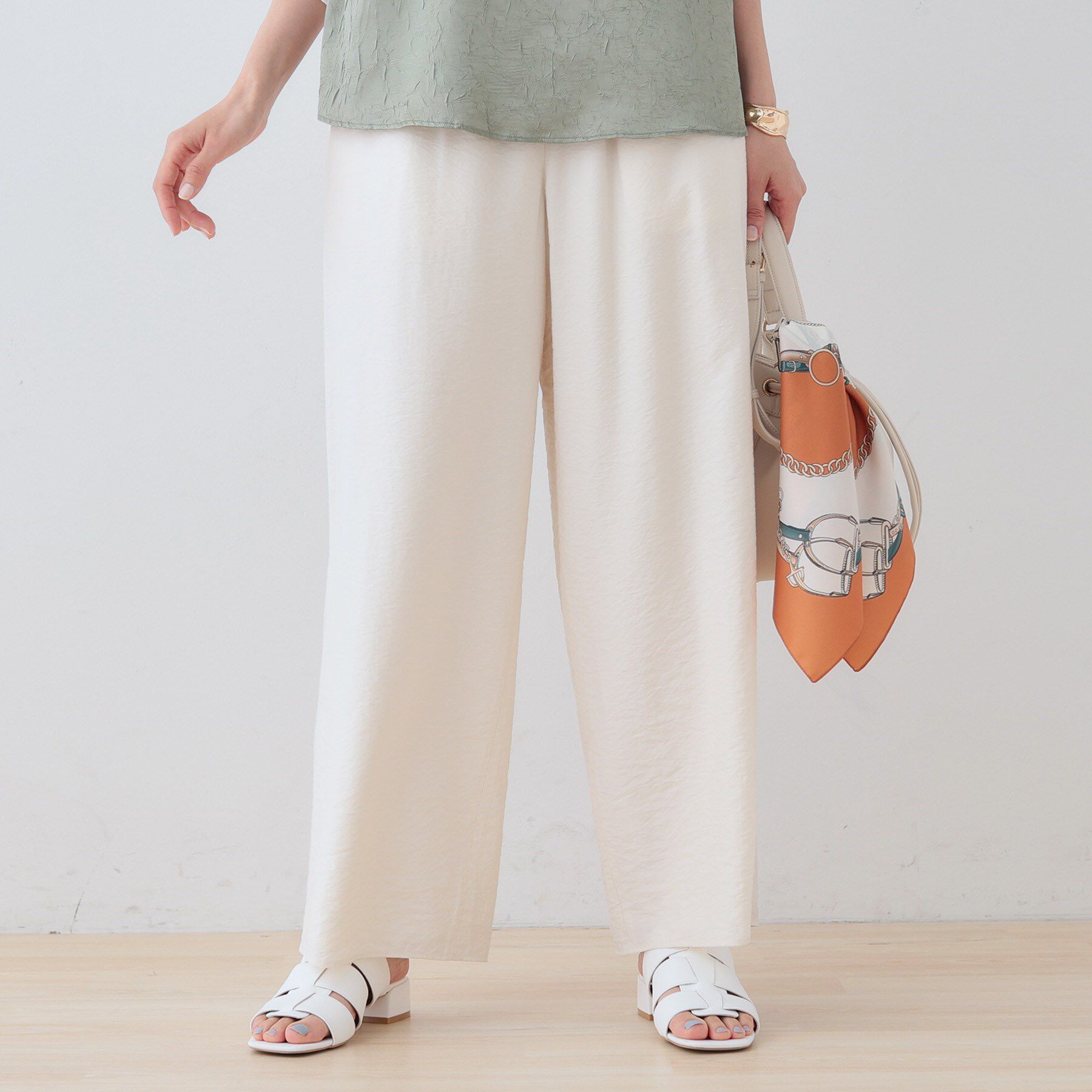 INDIVI「【洗える／UVケア／SETUP可能】ドロストワイドパンツ」|その他|