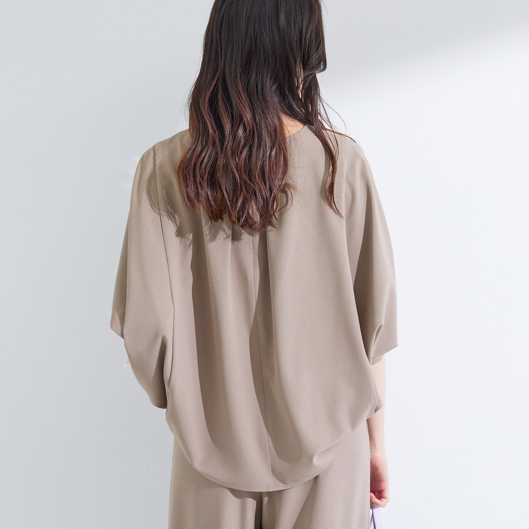 INDIVI「【体型カバー/SETUP可能】ジョーゼット　ドルマンブラウス」|シャツ・ブラウス|