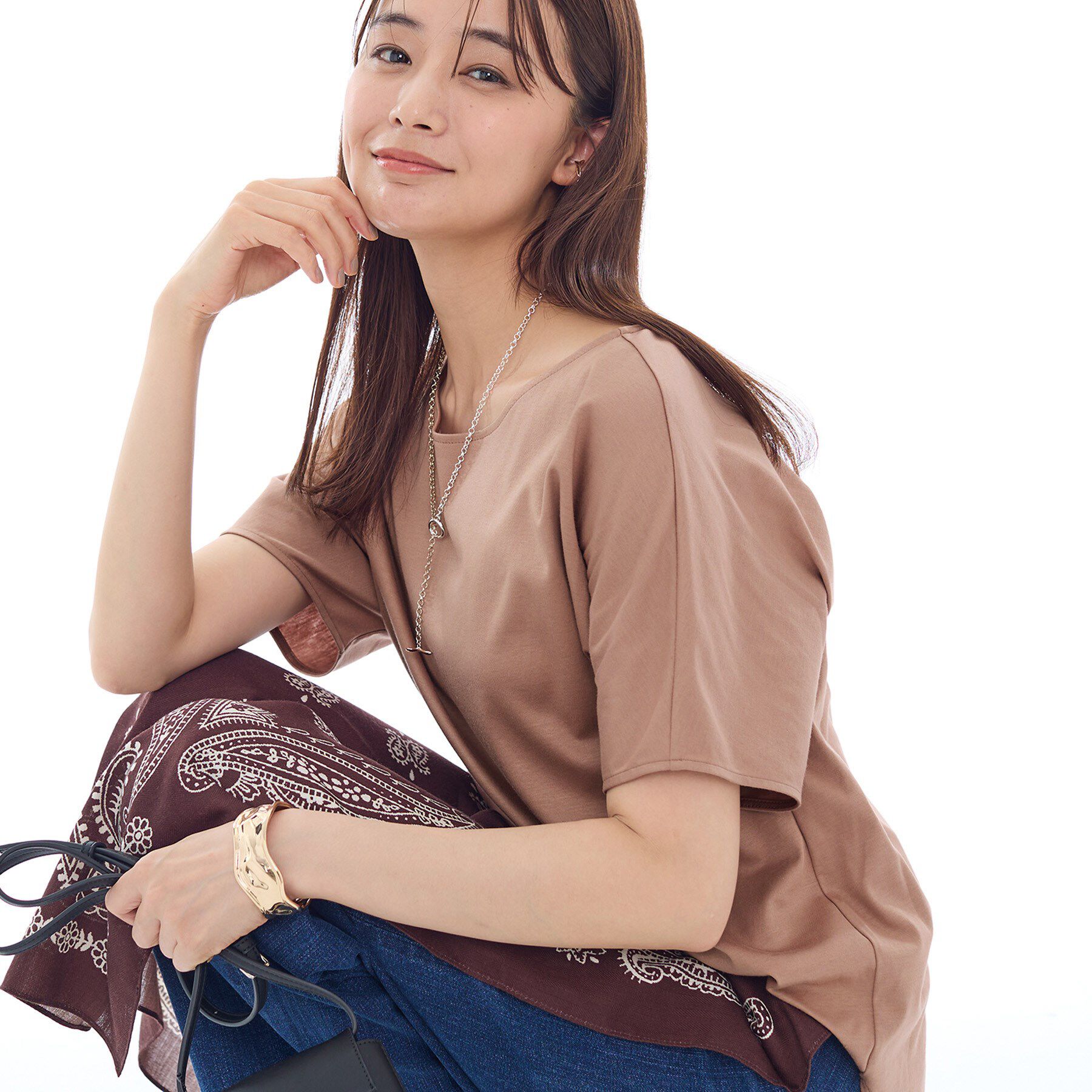 INDIVI「【インナーとしても活躍！】シンプルTシャツ」|Tシャツ・カットソー|