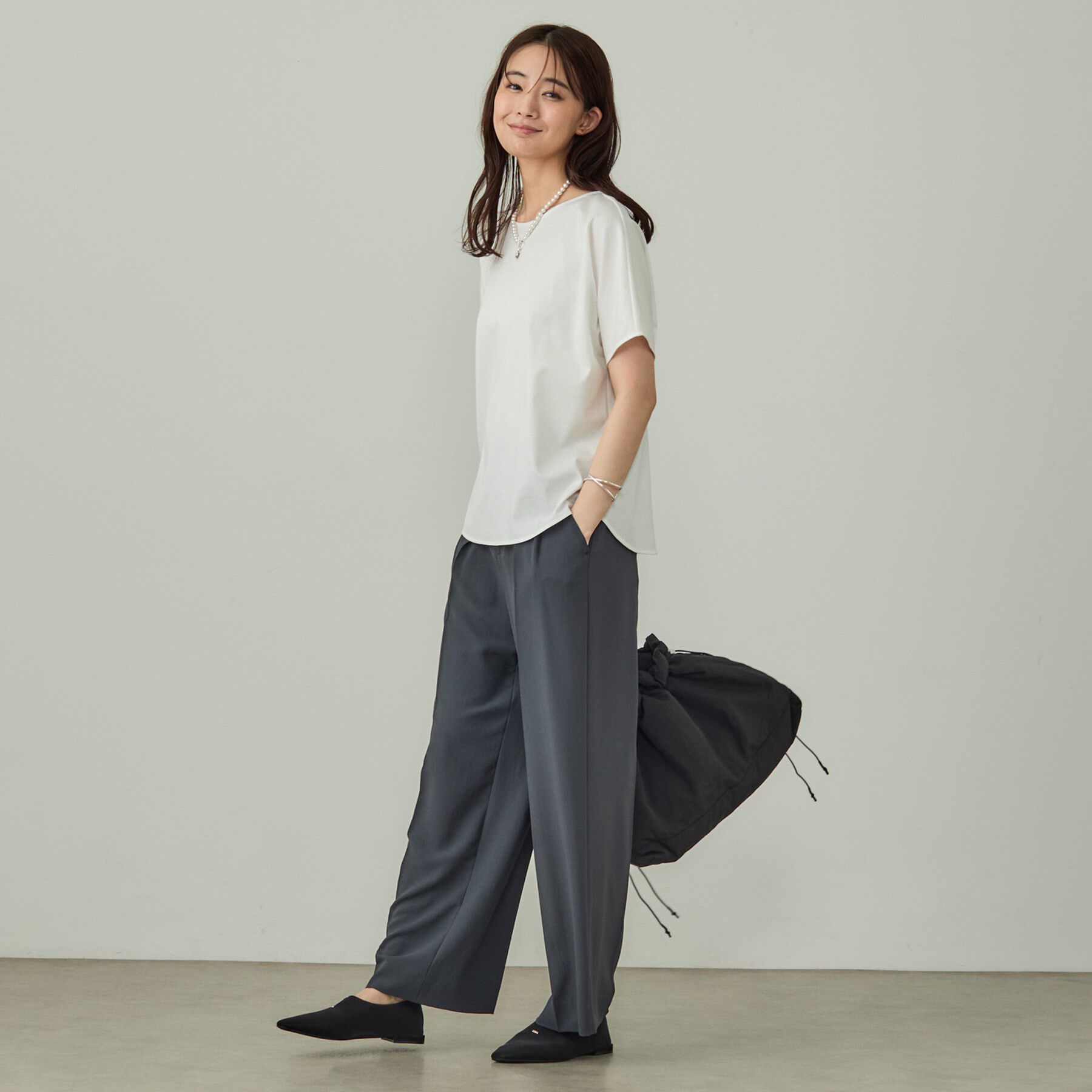 INDIVI「【インナーとしても活躍！】シンプルTシャツ」|Tシャツ・カットソー|