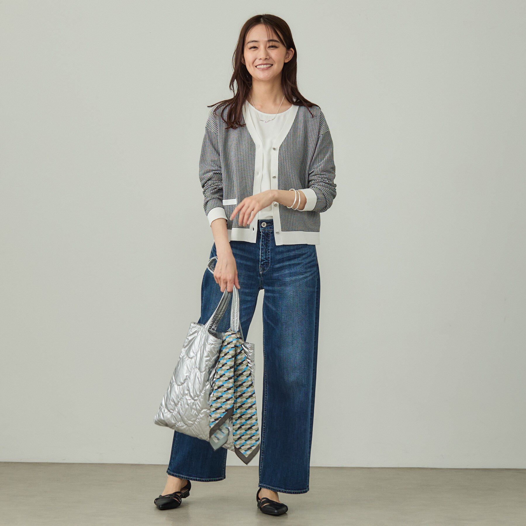 INDIVI「【軽く羽織れる/洗える】ジャケット風カーディガン」|カーディガン|