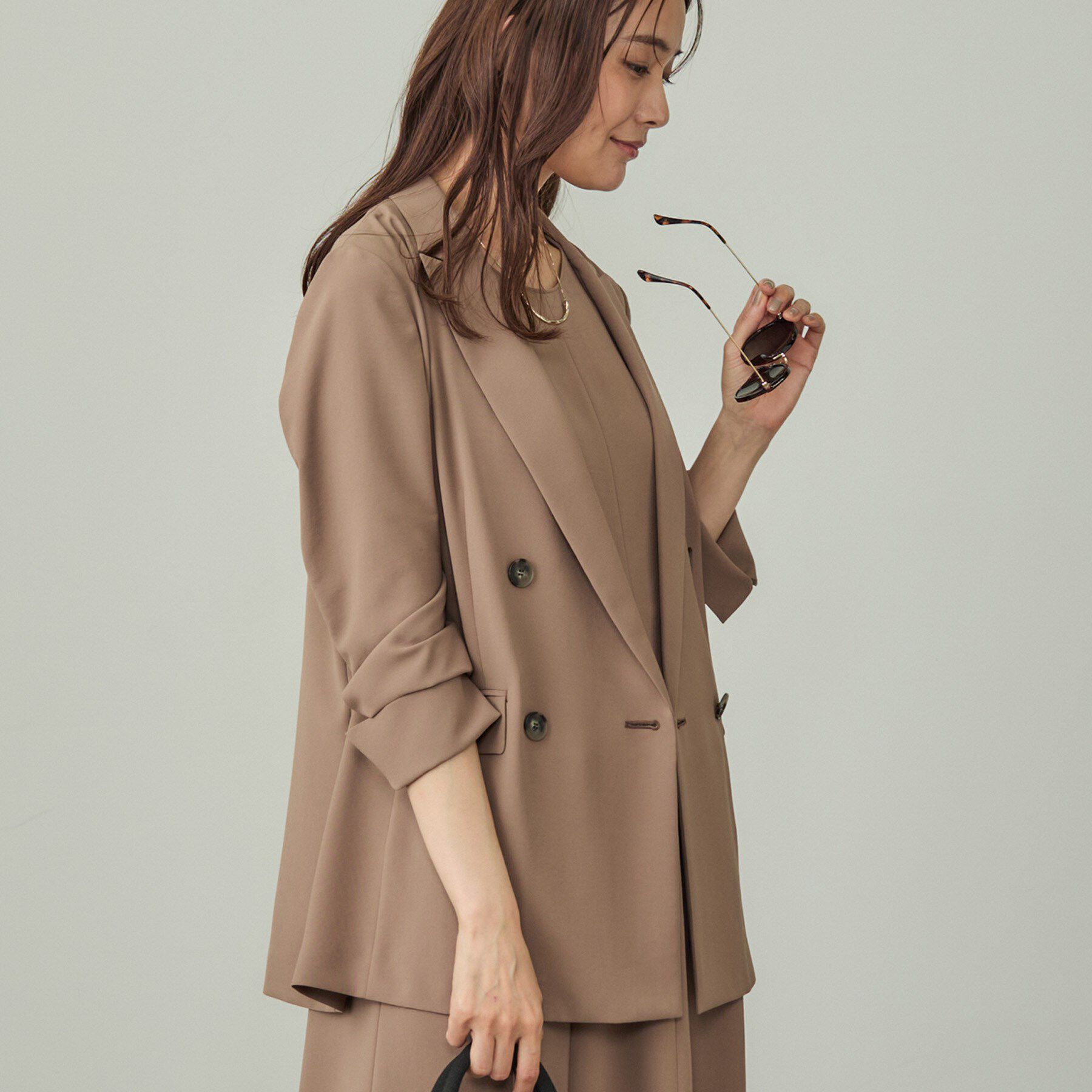 INDIVI「【軽く羽織れる！】ダブルジャケット」|テーラードジャケット|