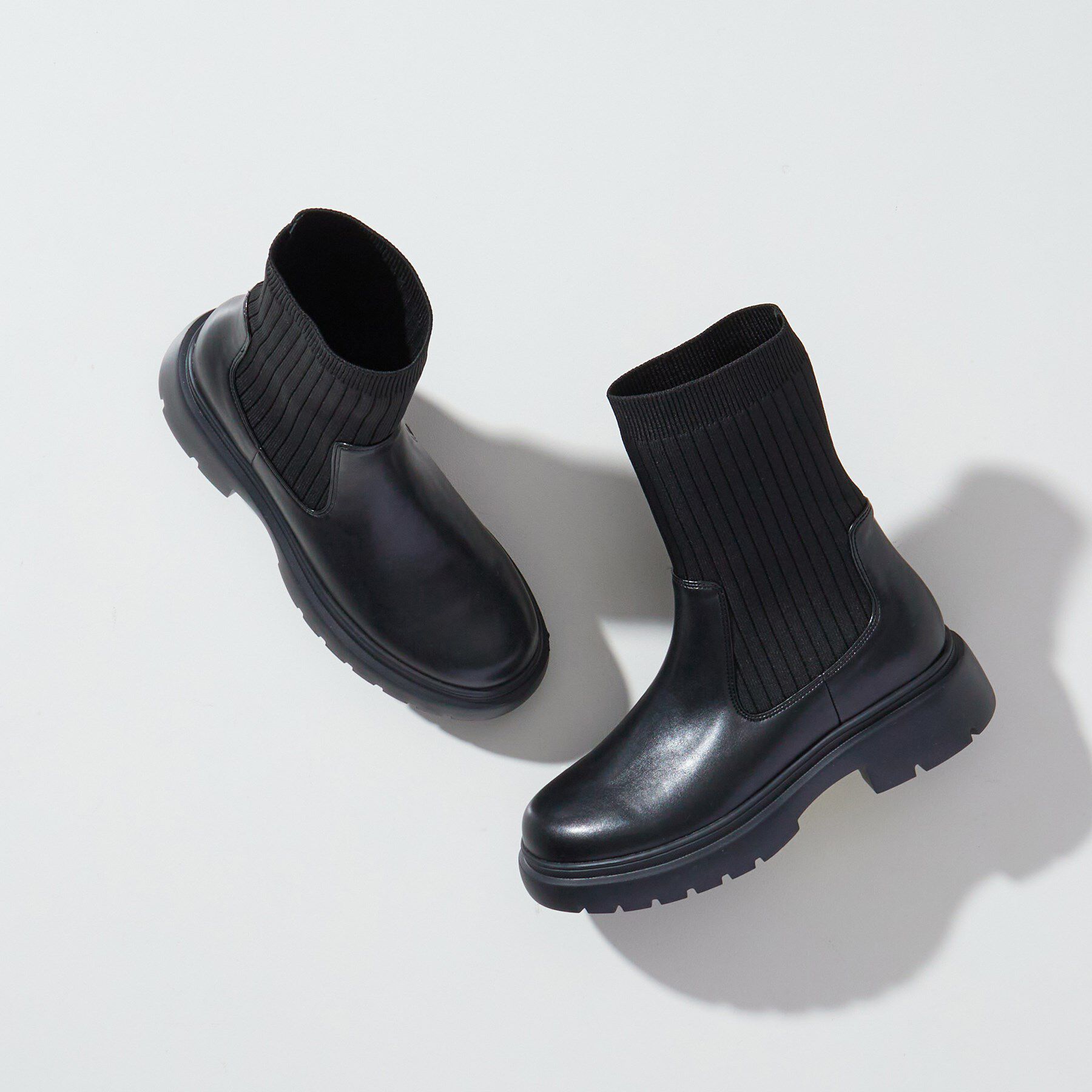 INDIVI「ストレッチミドルブーツ」|ショートブーツ|ブラック(619)