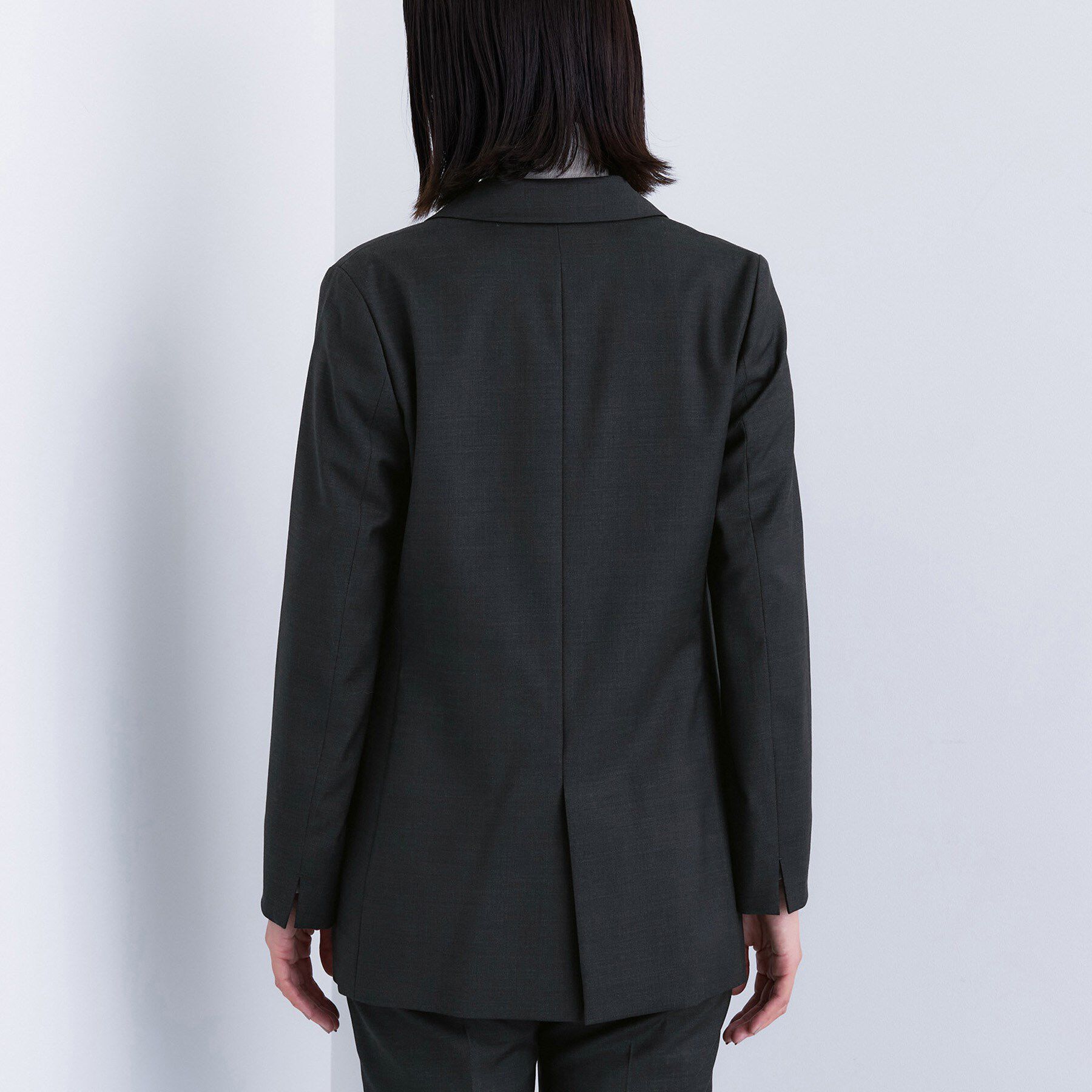 INDIVI「【日本製／スーツ／通勤】シルクウールストレッチ ダブルジャケット」|テーラードジャケット|