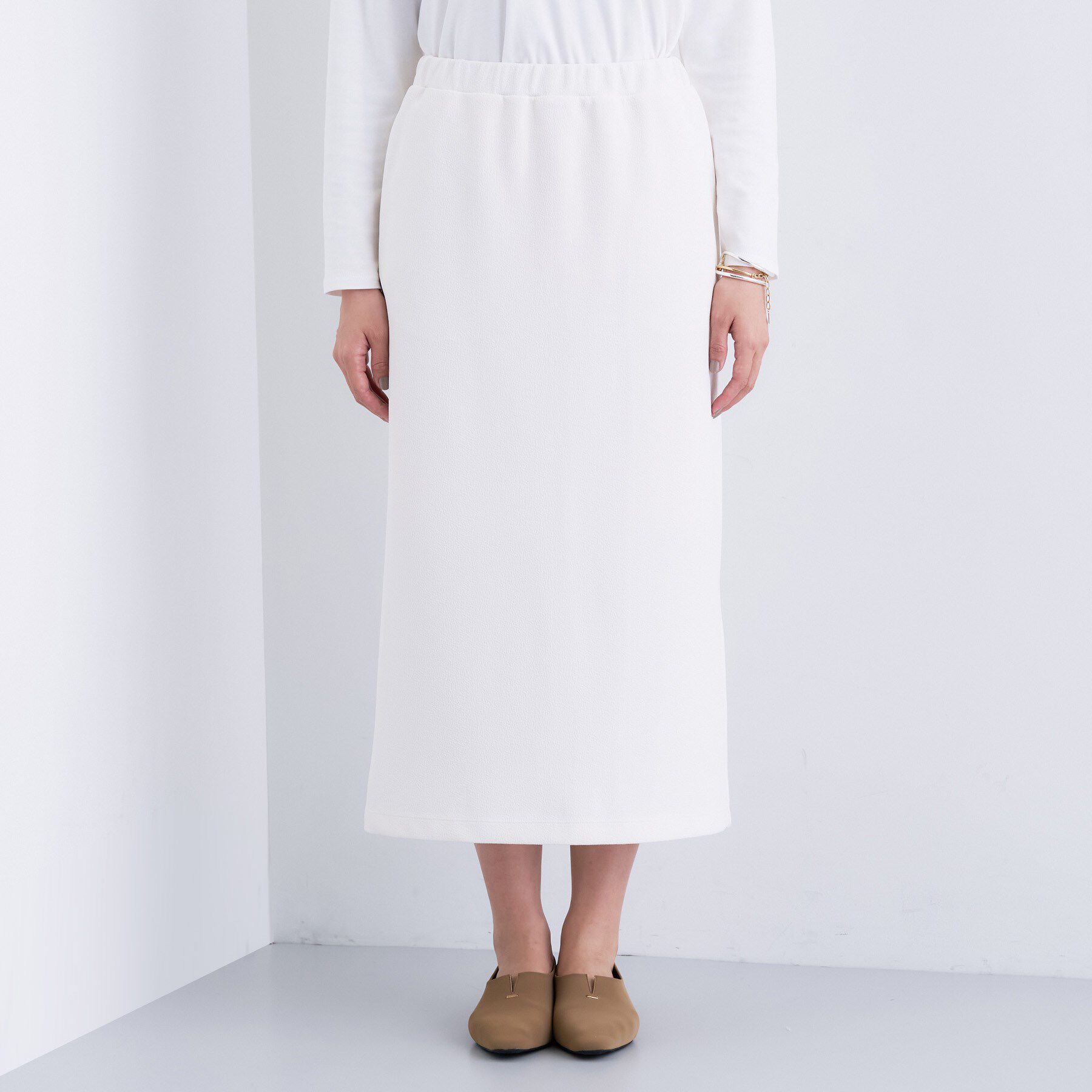 INDIVI「【SETUP可能／Iライン】ダンボールジャージスカート」|スカート|