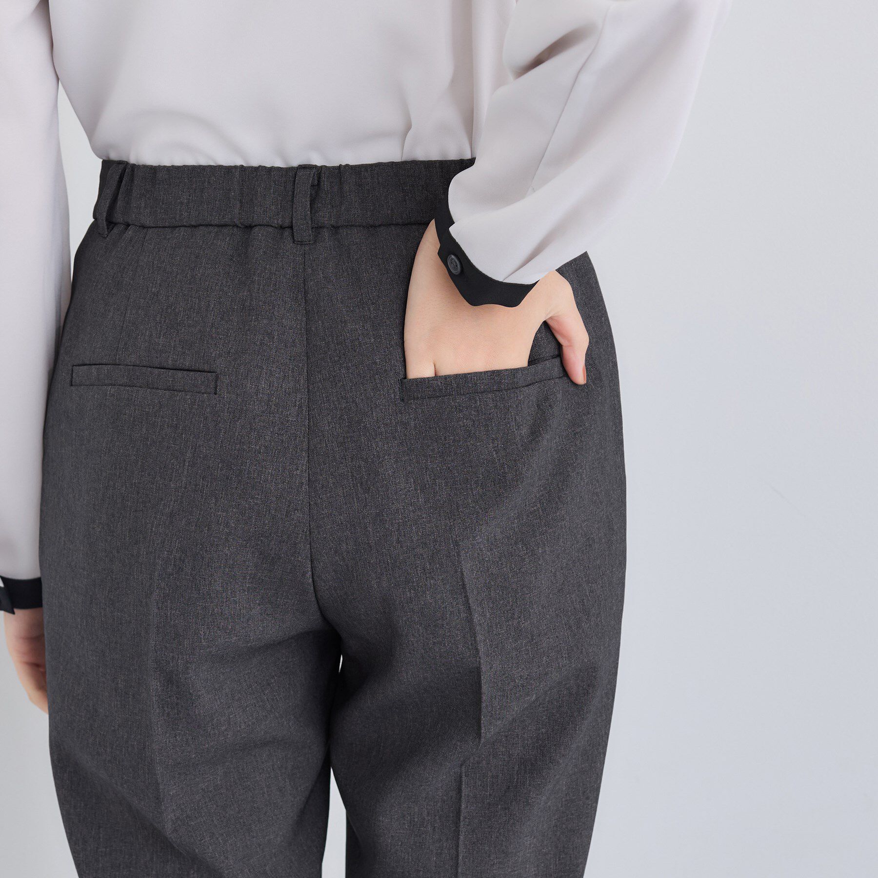 INDIVI「【洗える／通勤／スーツ】メランジストレッチ テーパードパンツ」|スーツ|