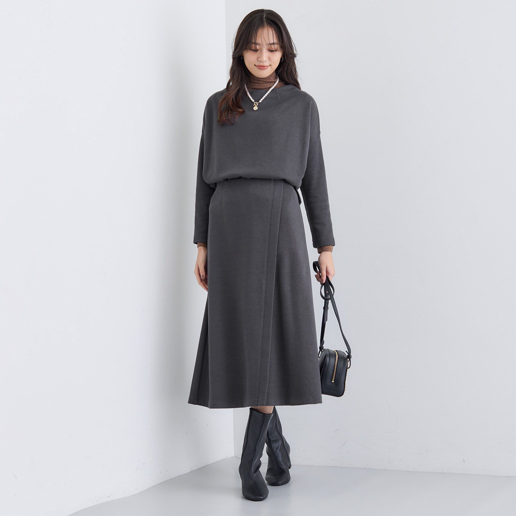 INDIVI「【SETUP可能／洗える／UVケア】ライトジャージ セミフレアスカート」|スカート|