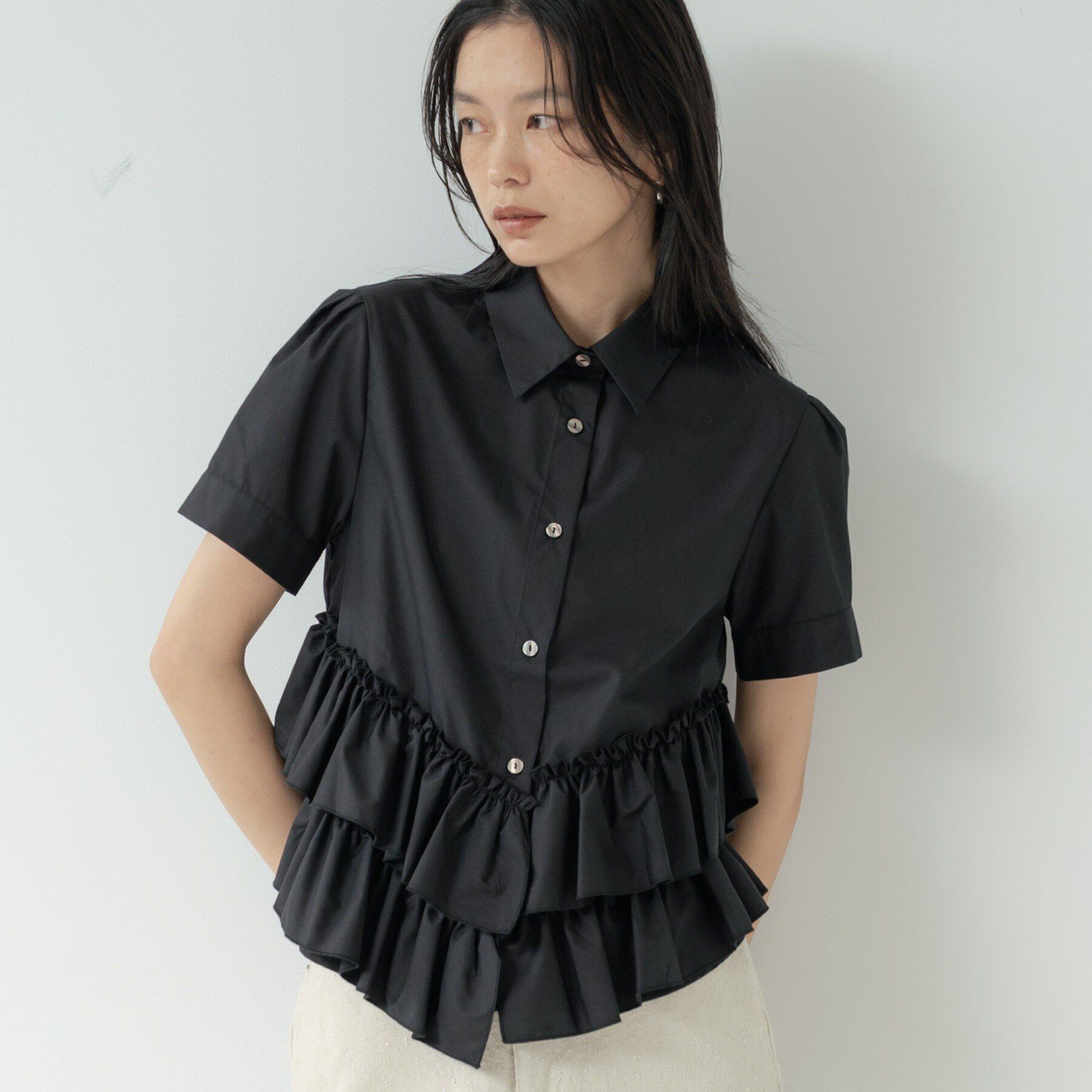 GALLEST「ティアードフリルヘムシャツ」|シャツ・ブラウス|