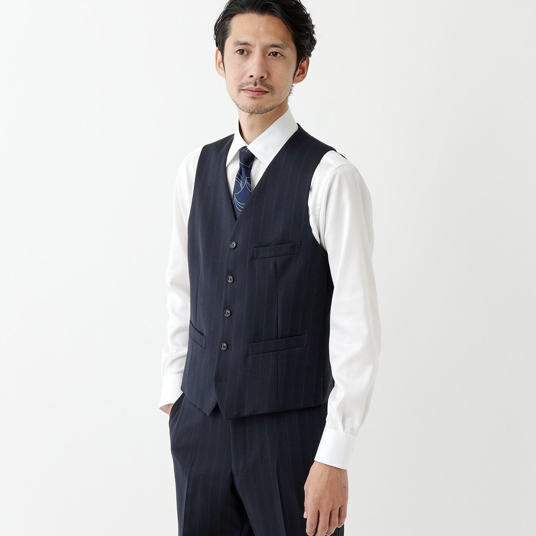 TAKEO KIKUCHI「【THE FLAGSHIP】矢絣 ストライプ べスト」|スーツ|