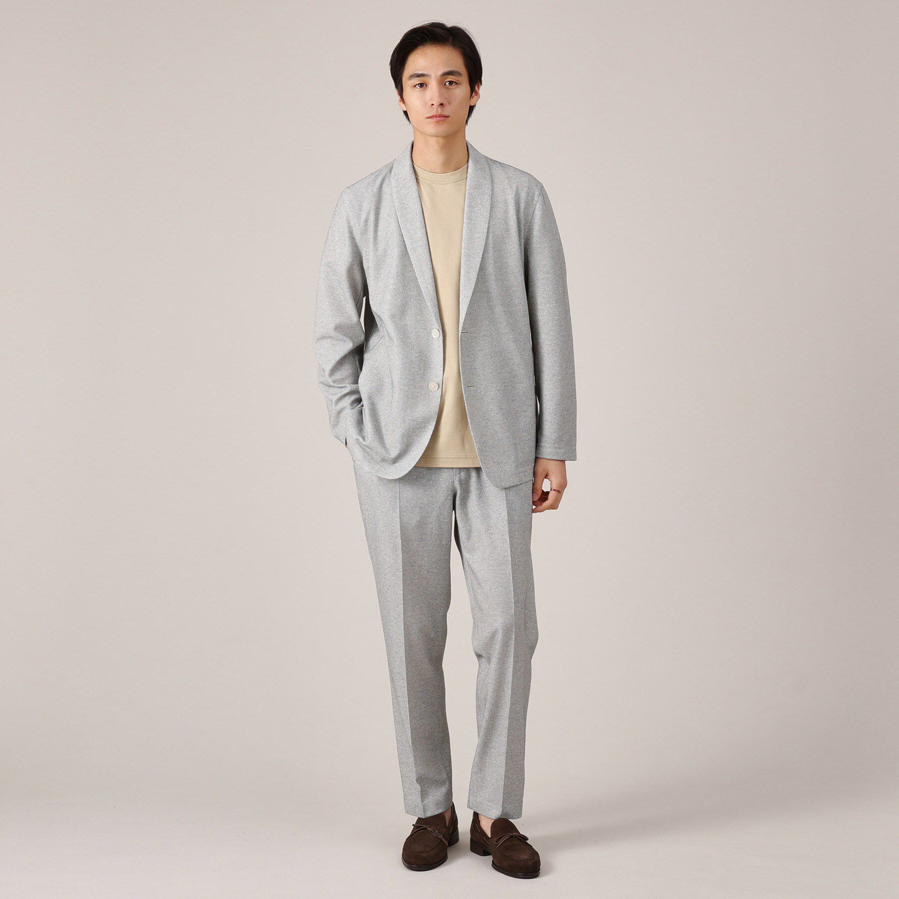 TAKEO KIKUCHI「【抗菌防臭】尾州リネンブレンド ドビーメッシュ カーディガン」|カーディガン|