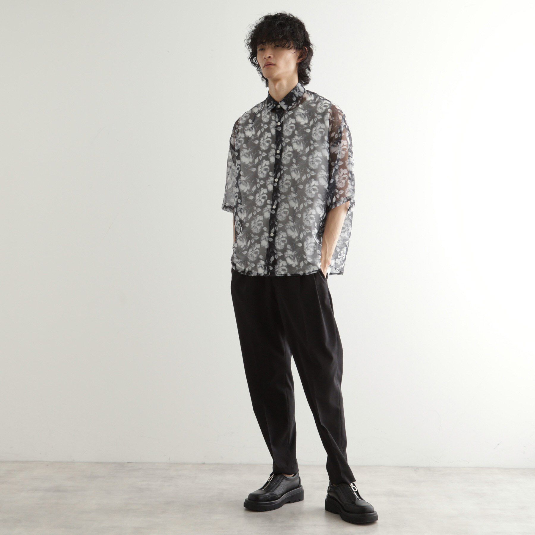 tk.TAKEO KIKUCHI「シアーフラワーシャツ」|シャツ・ブラウス|