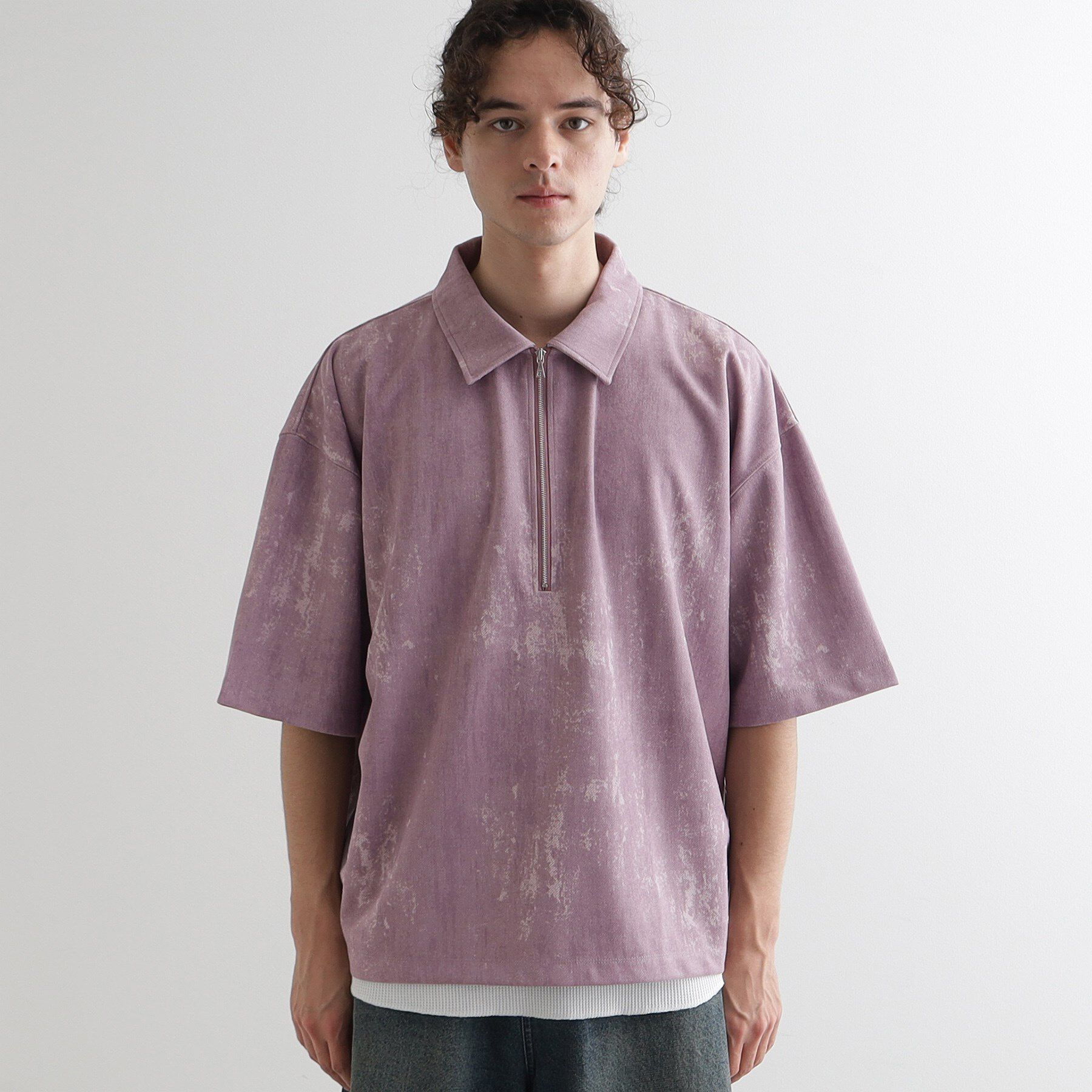 tk.TAKEO KIKUCHI「ヴィンテージライクハーフジップポロシャツ」|ポロシャツ|