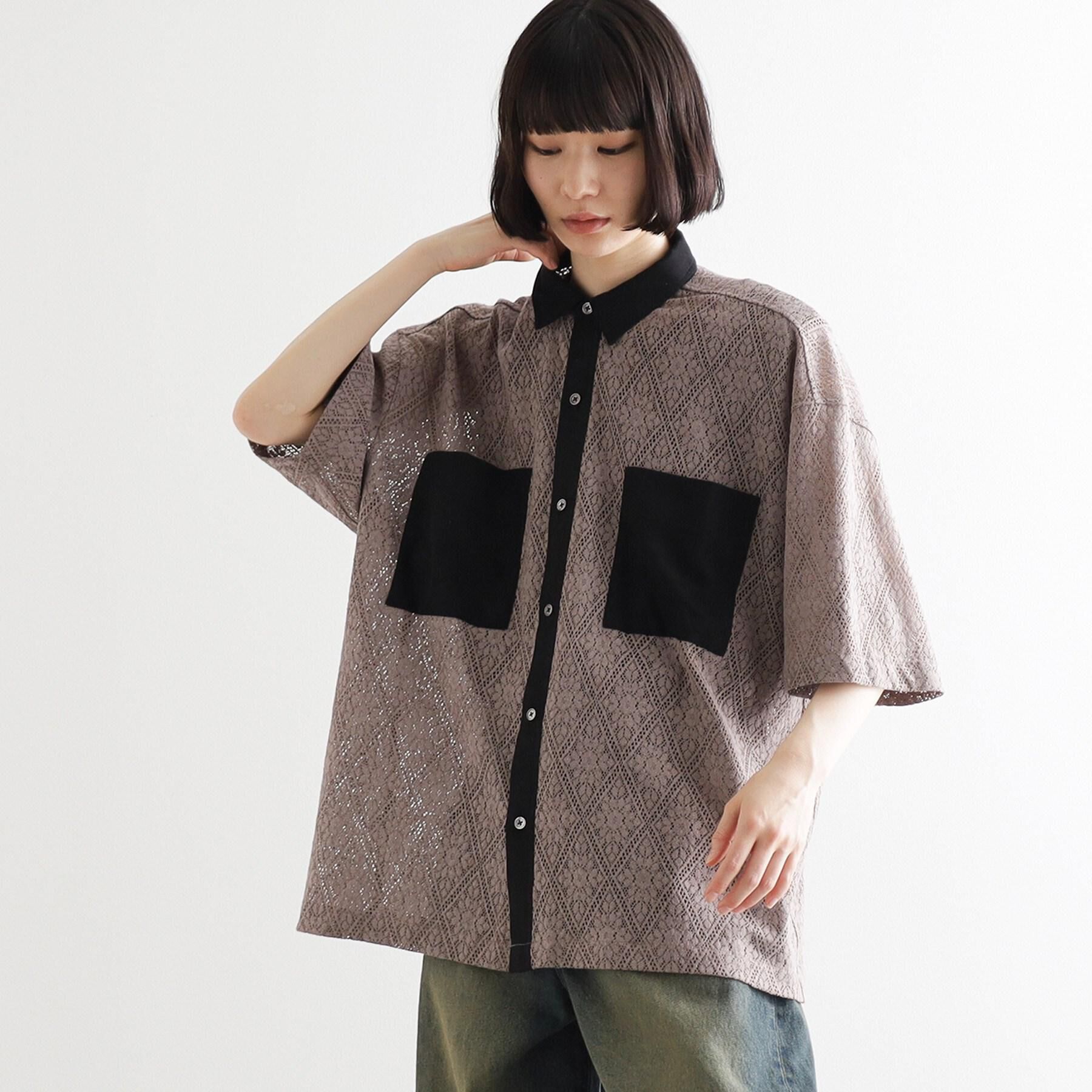 tk.TAKEO KIKUCHI「サマースエードコンビレースシャツ」|シャツ・ブラウス|