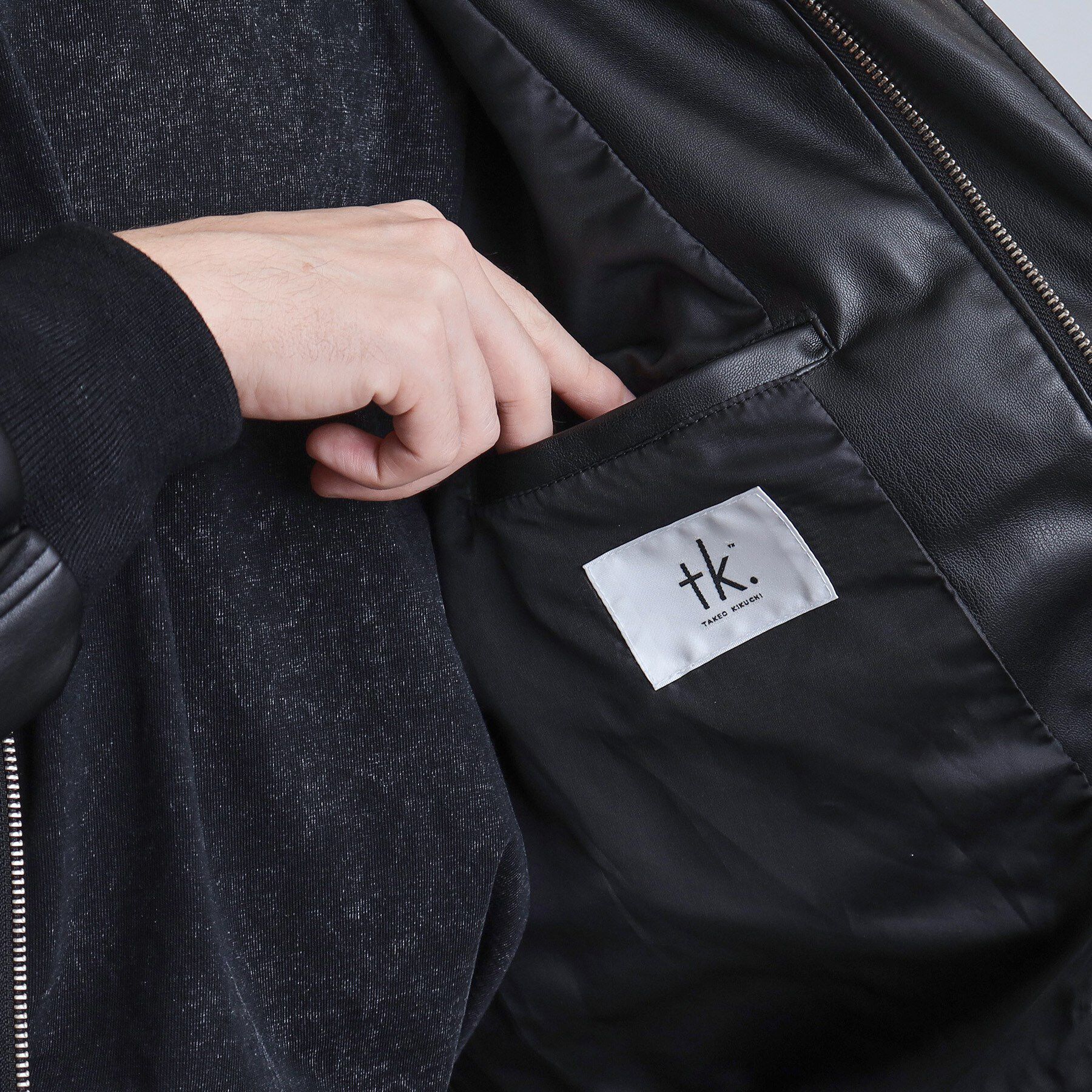 tk.TAKEO KIKUCHI「A－2シンセティックレザーブルゾン」|ブルゾン・スタジャン|