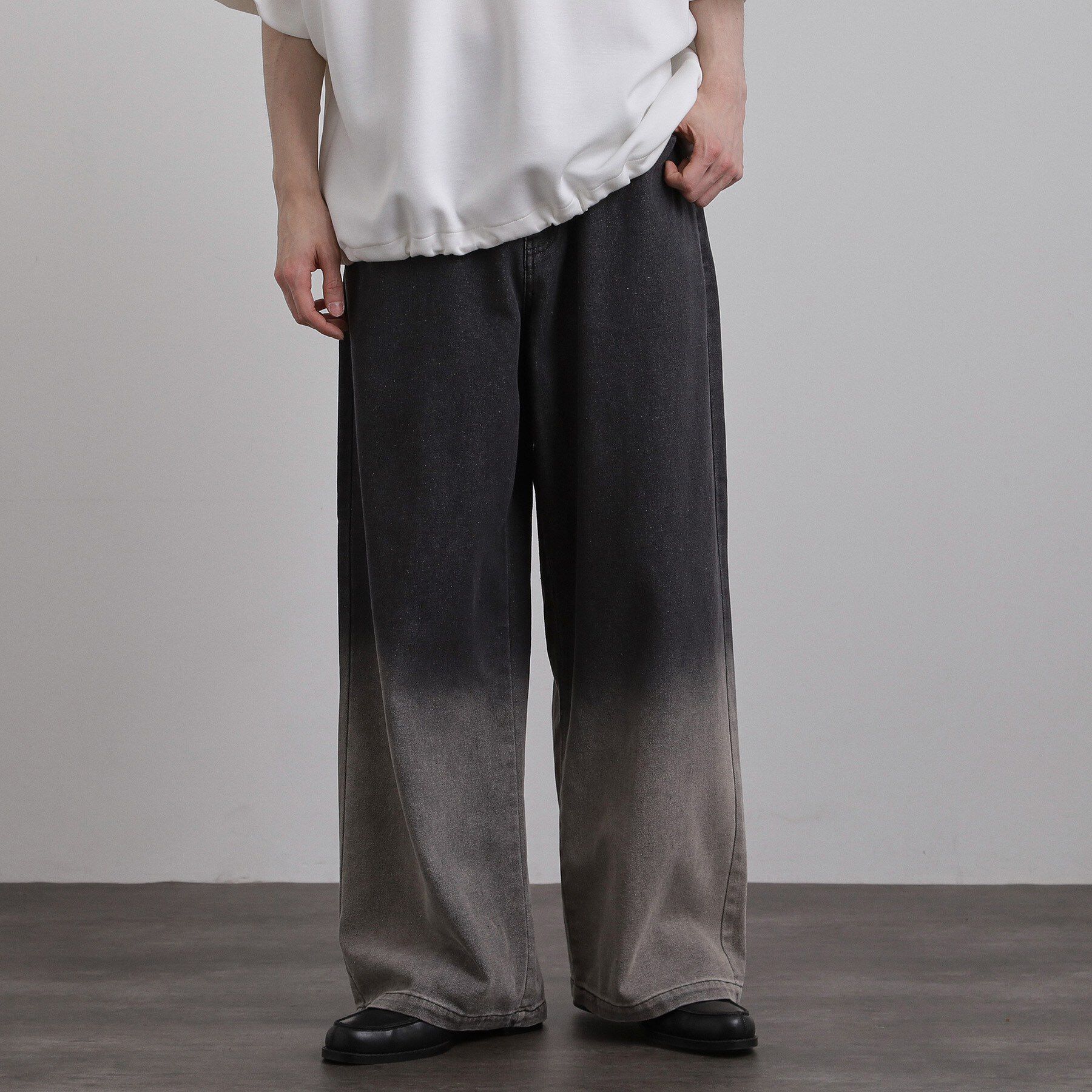 tk.TAKEO KIKUCHI「スーパーワイドバギーデニムパンツ」|デニム|ブラック(119)