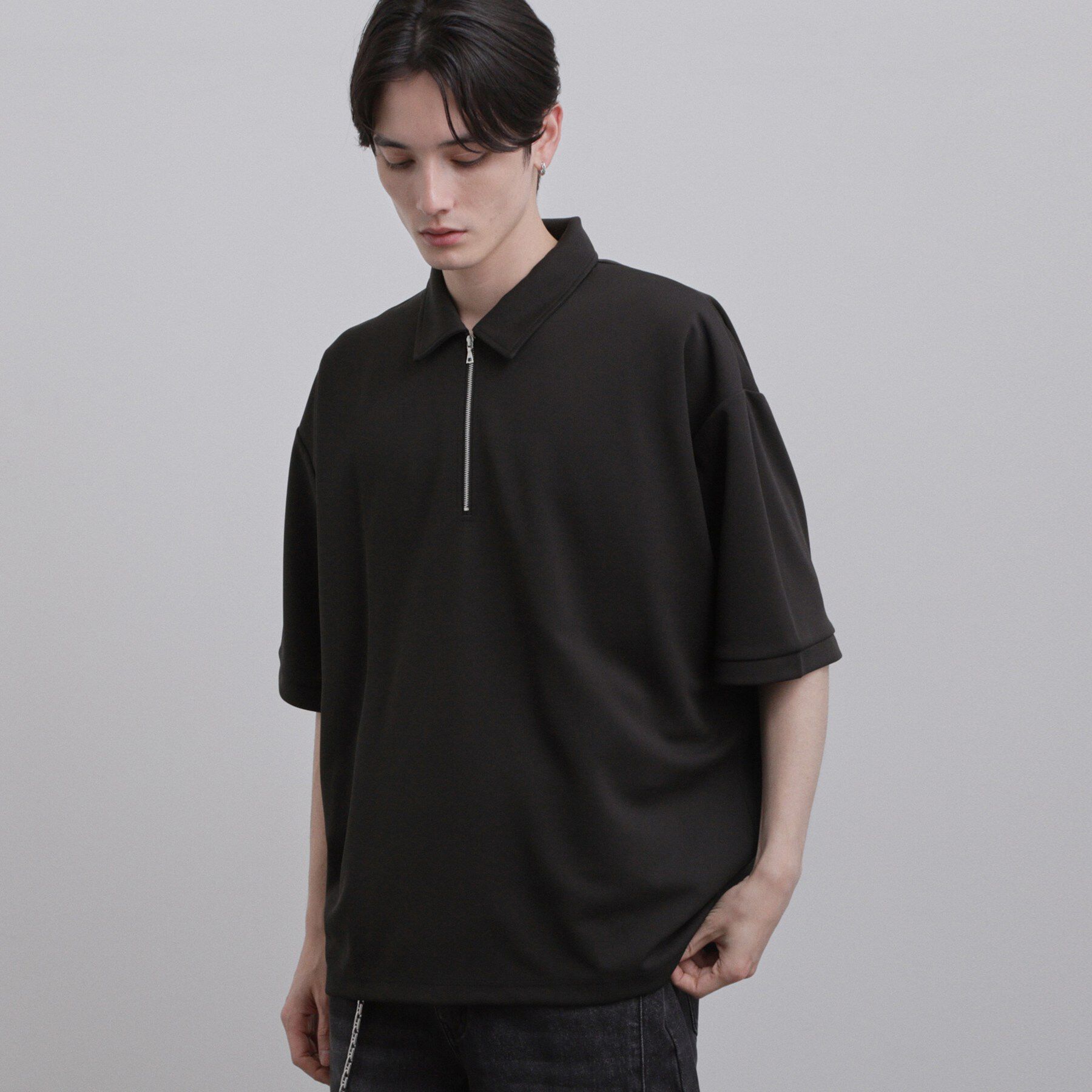 tk.TAKEO KIKUCHI「ジョーゼットハーフジップポロカットソー」|Tシャツ・カットソー|