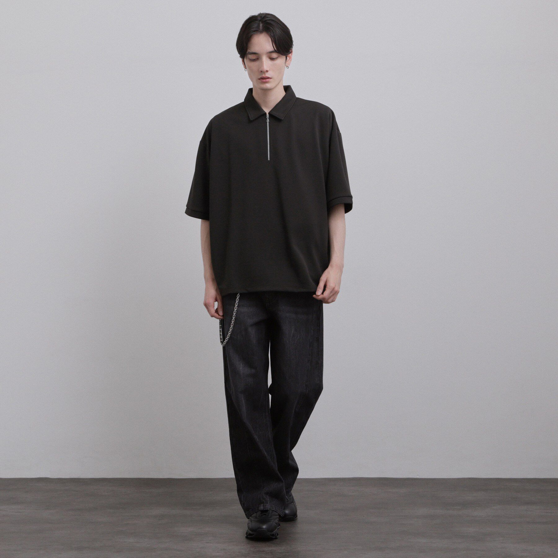 tk.TAKEO KIKUCHI「ジョーゼットハーフジップポロカットソー」|Tシャツ・カットソー|