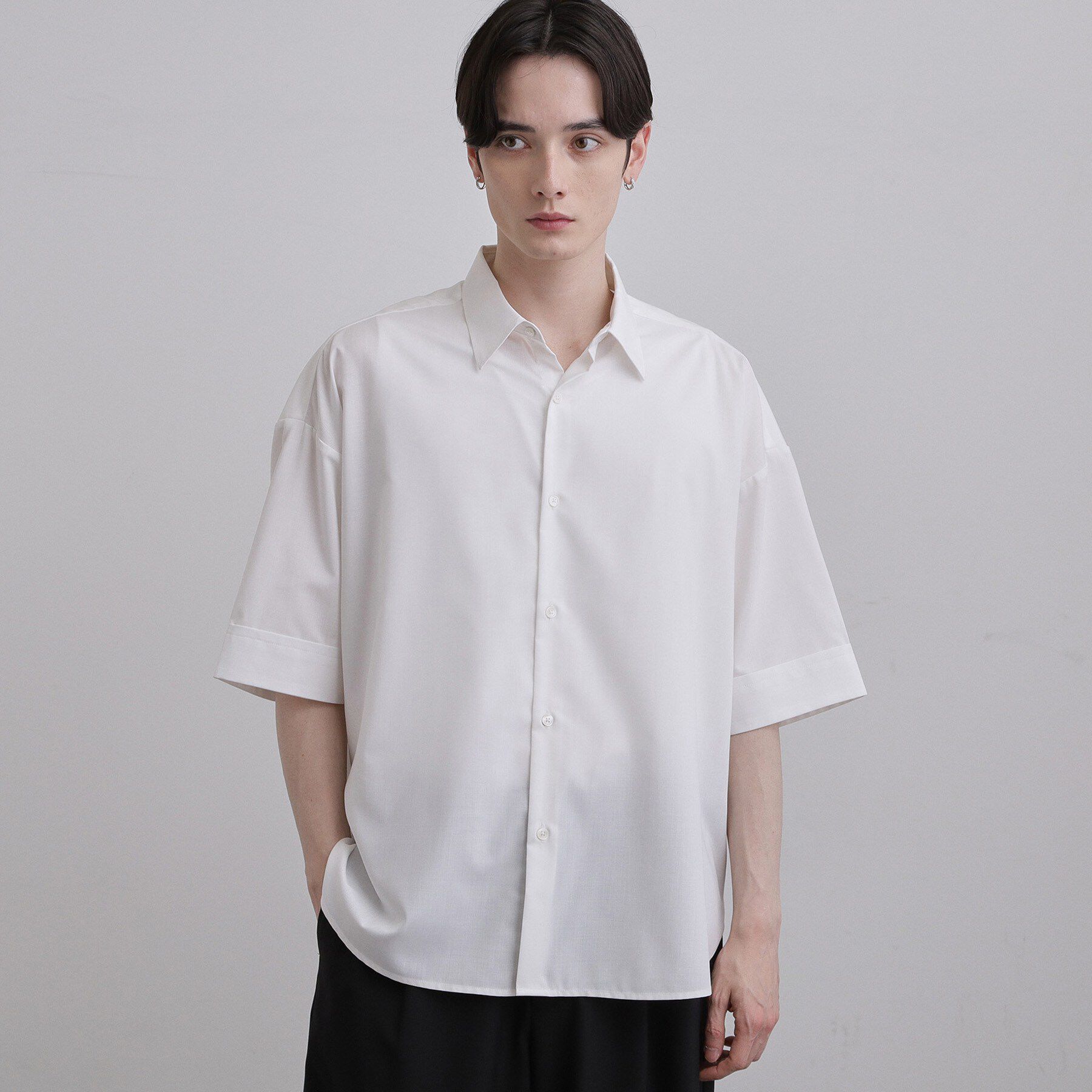 tk.TAKEO KIKUCHI「スタンダードオーバーシャツ」|シャツ・ブラウス|ホワイト(001)