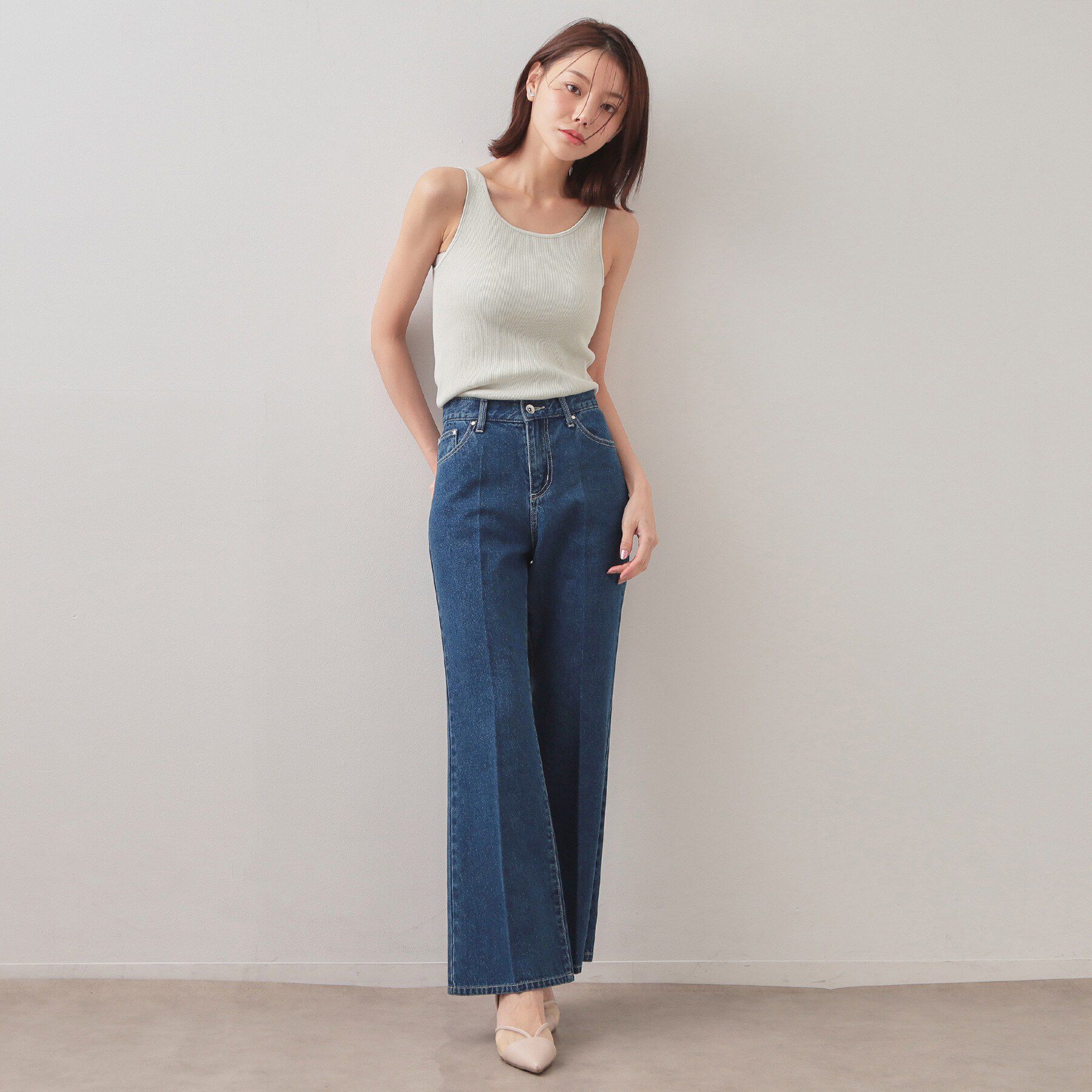 index「前後2WAY サテンパイピングリブタンクトップ【洗濯機洗い可】」|キャミソール|