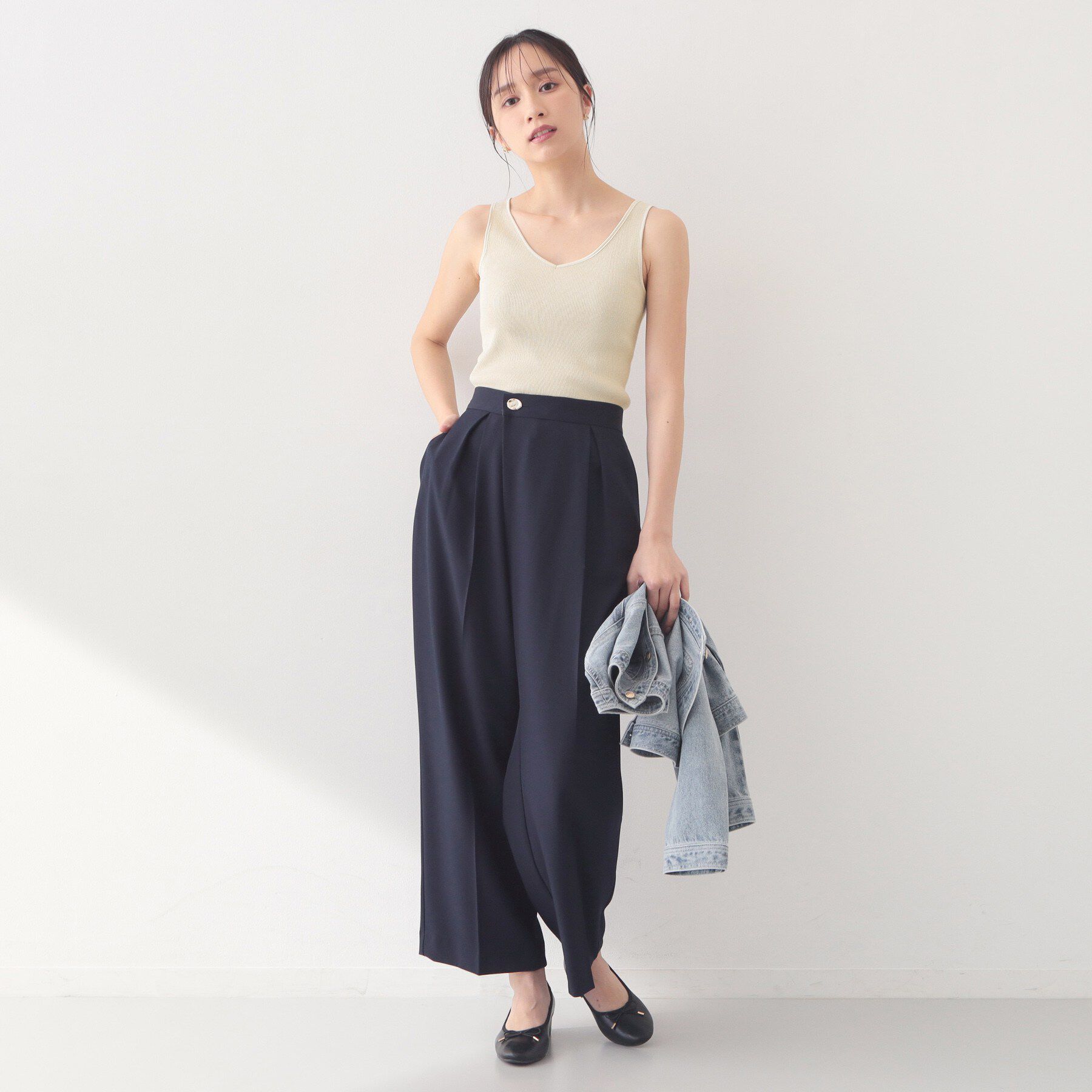 index「前後2WAY サテンパイピングリブタンクトップ【洗濯機洗い可】」|キャミソール|