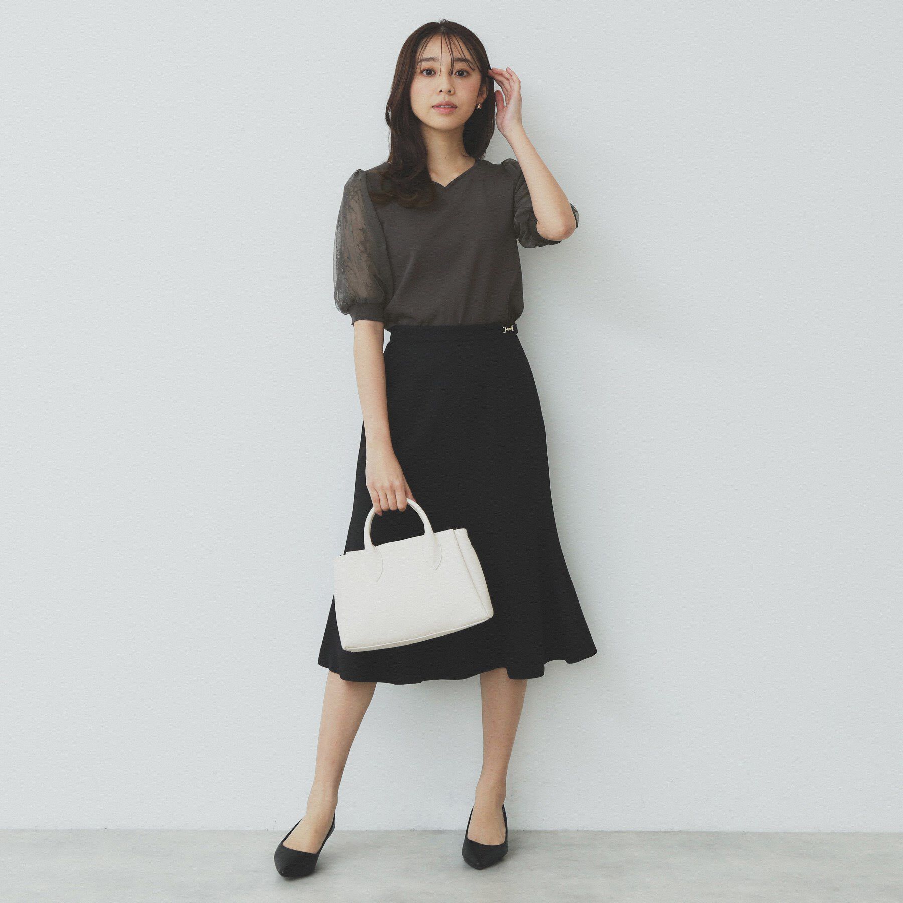 index「チュールレーススリーブニット【洗濯機洗い可】」|ニット・セーター|