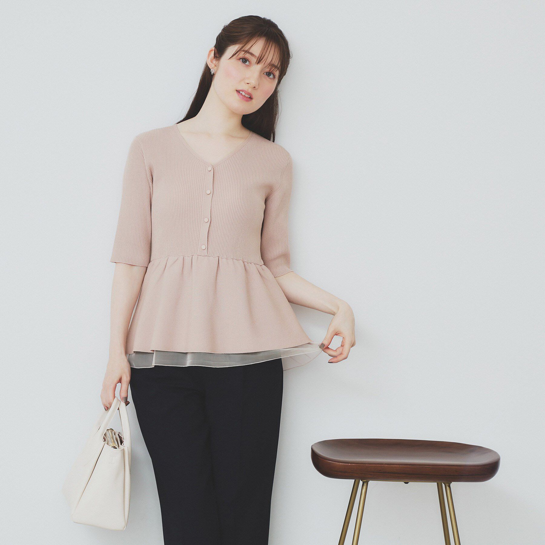 index「シアーレイヤードペプラムニット【洗濯機洗い可】」|ニット・セーター|