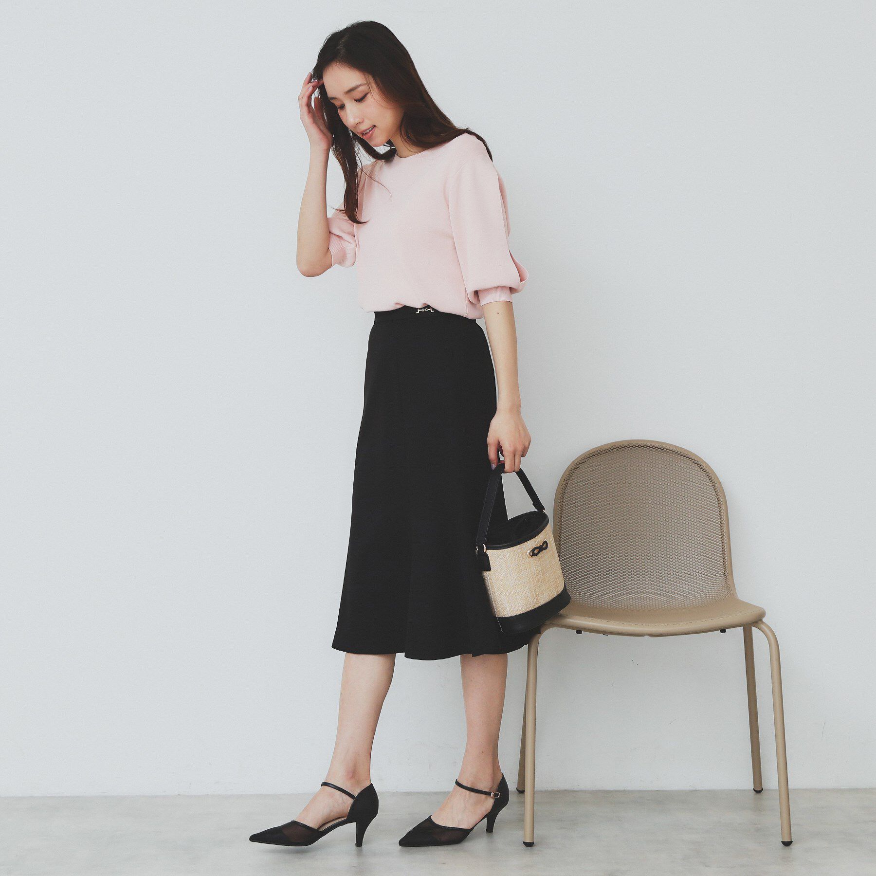 index「麻調マーメイドフレアスカート【洗濯機洗い可/吸水速乾/防シワ/イージーアイロン】」|スカート|