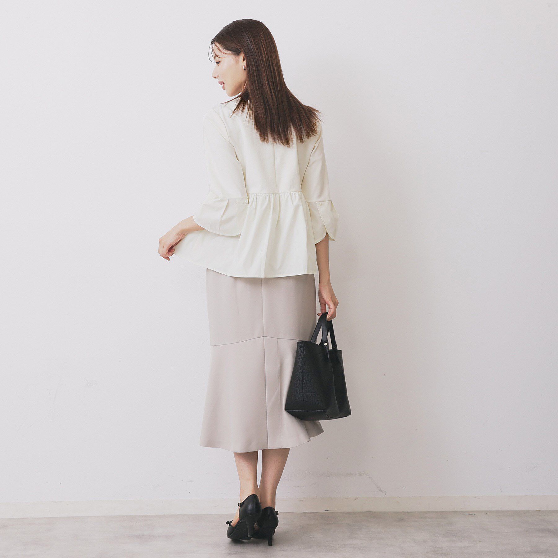 index「ドッキングペプラムトップス【洗濯機洗い可】」|Tシャツ・カットソー|