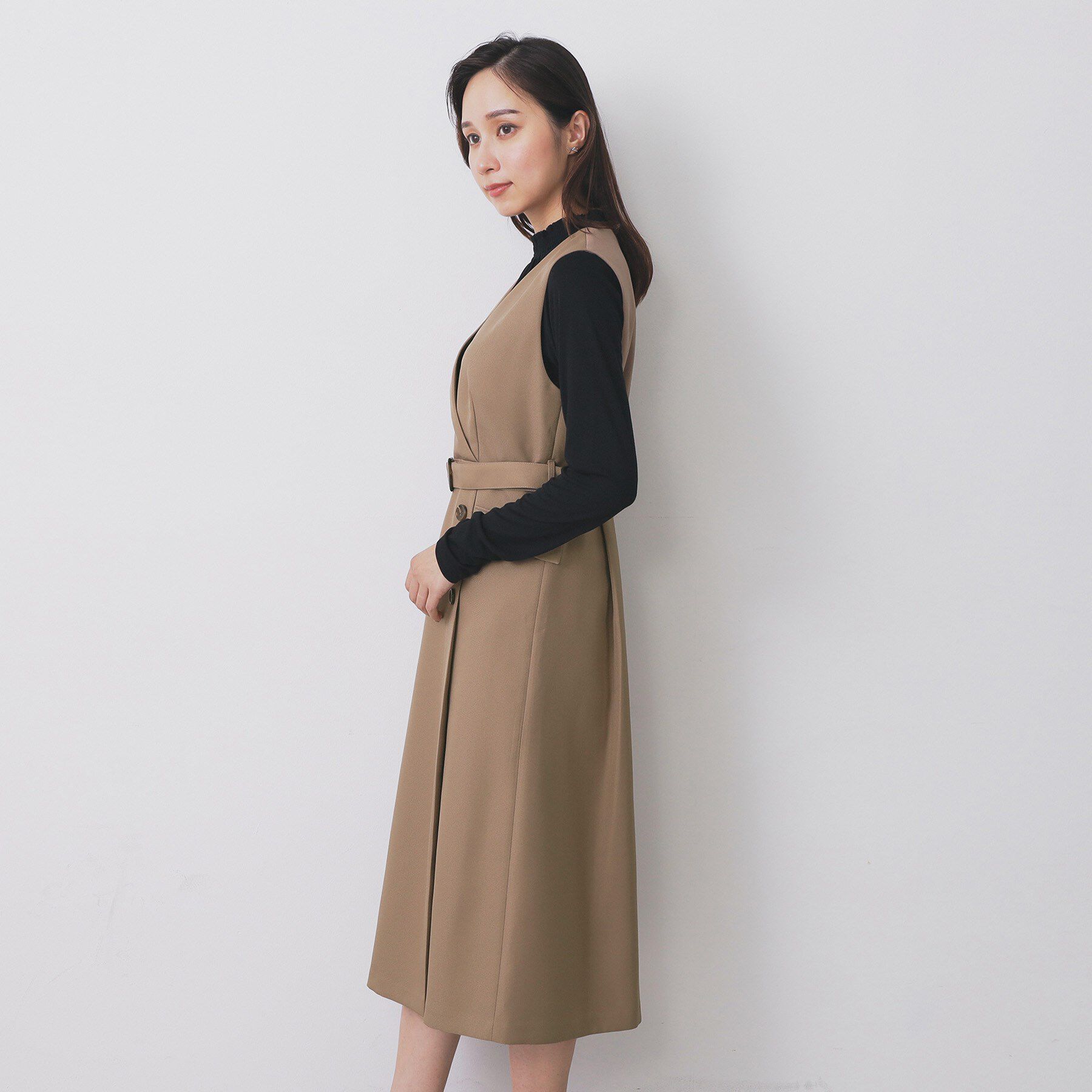 index「トレンチディティールワンピース【洗濯機OK/イージーアイロン/防シワ】」|ワンピース|