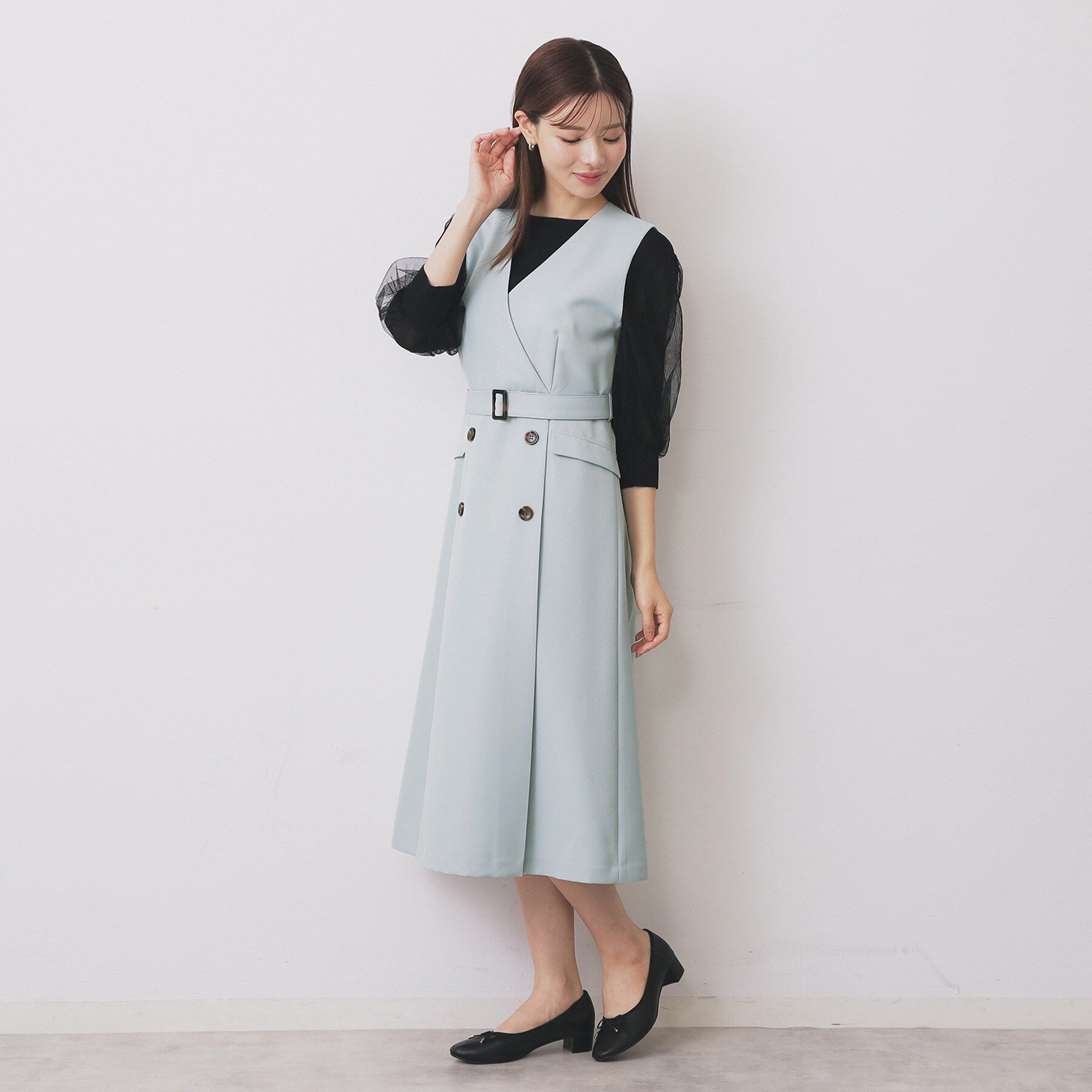 index「トレンチディティールワンピース【洗濯機OK/イージーアイロン/防シワ】」|ワンピース|