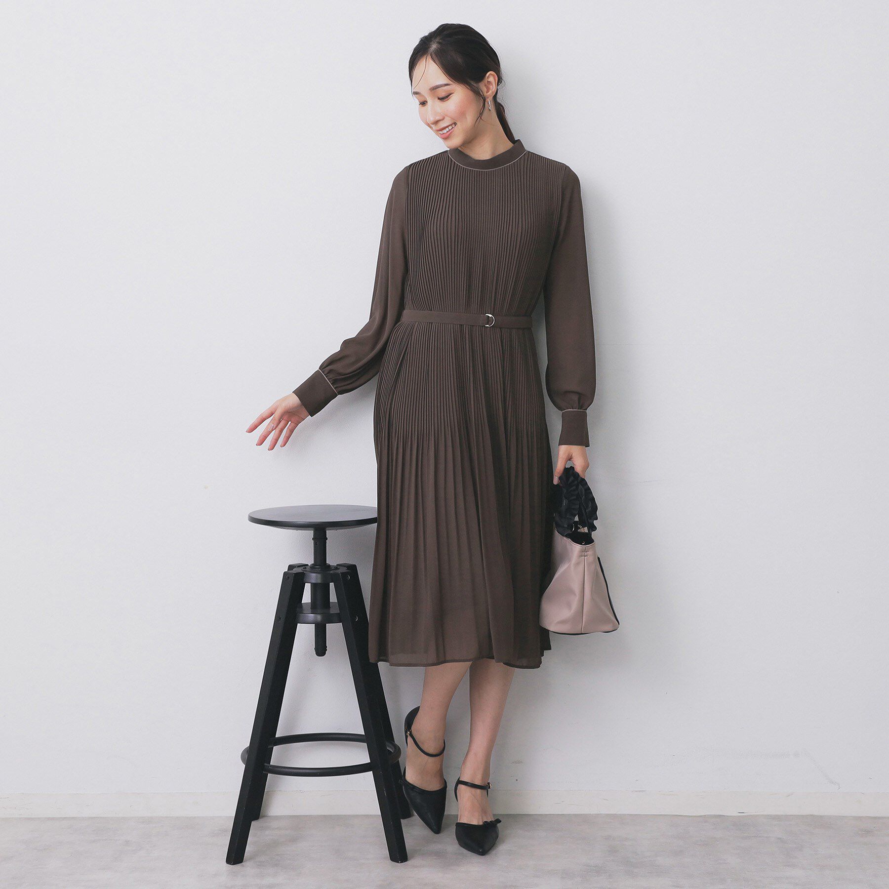 index「《5色展開/S-3Lサイズ》プリーツフレアワンピース【洗濯機OK/防シワ】」|ワンピース|