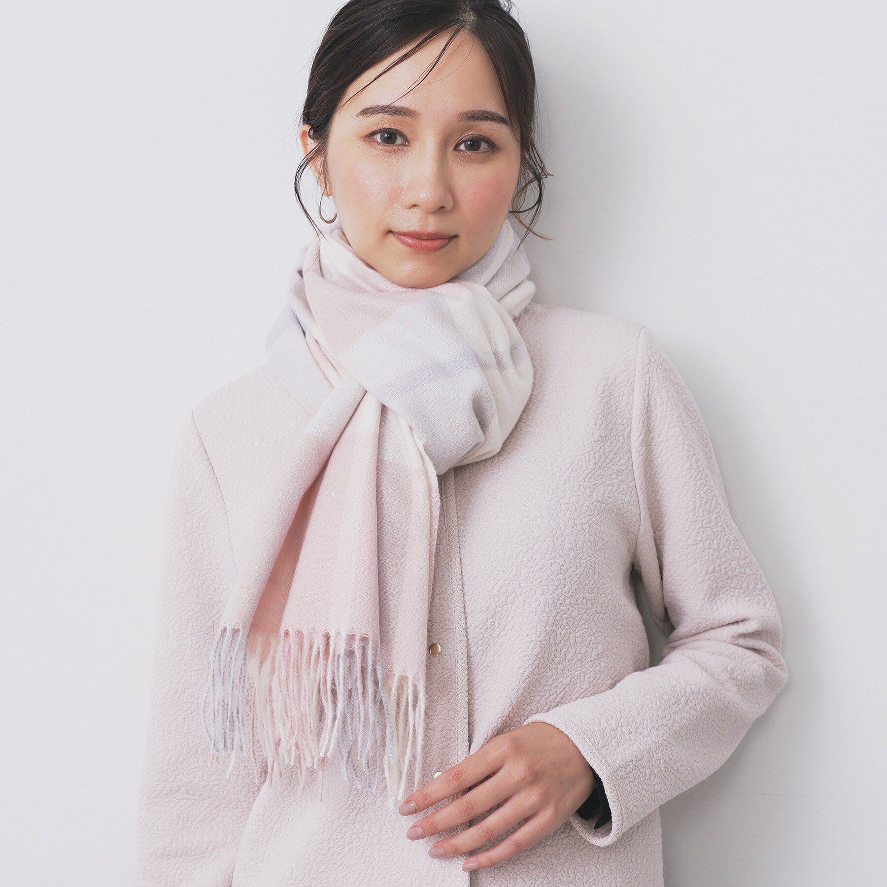 index「【手洗い可】チェックストール」|ストール|