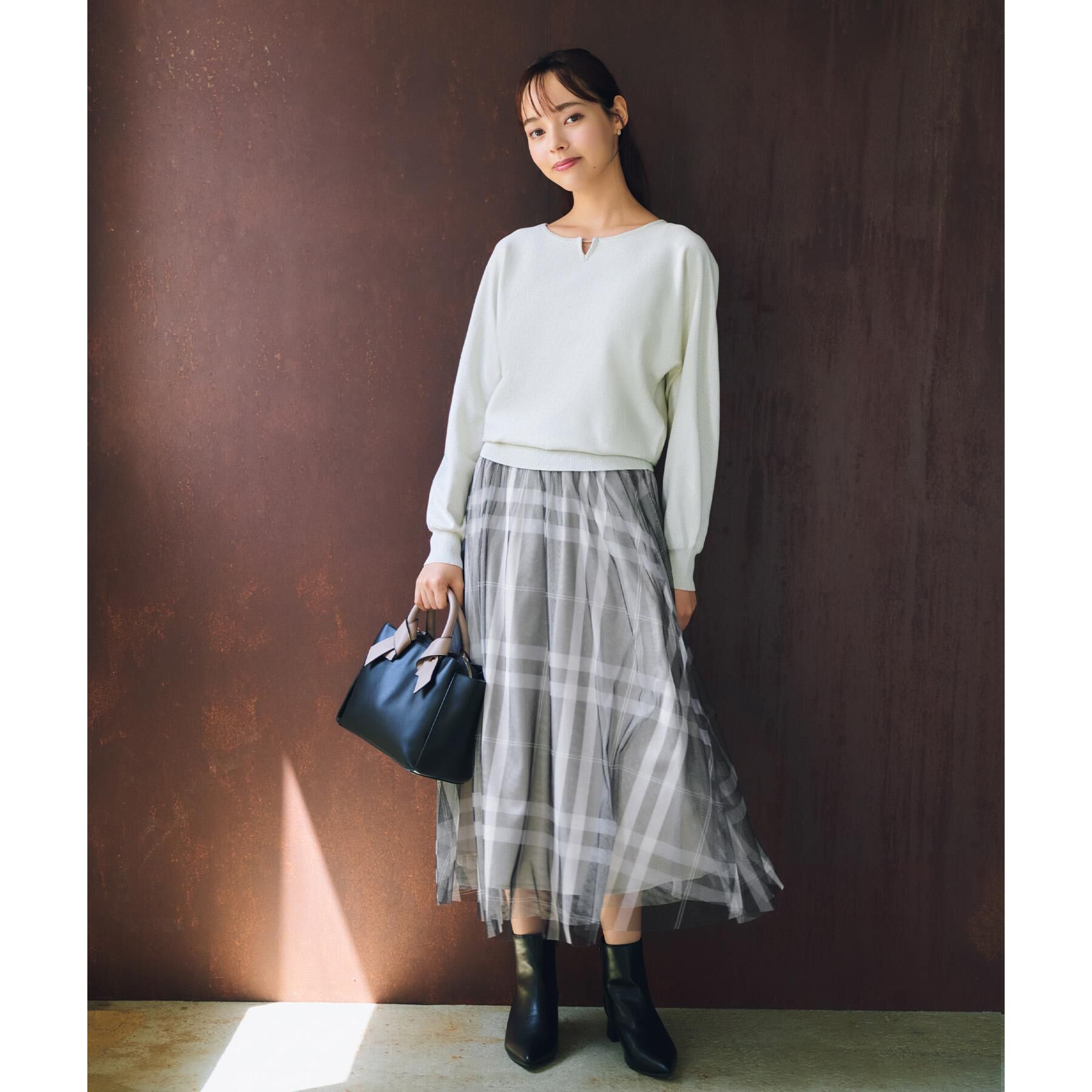 index「ビジューキーネックドルマンニット【洗濯機OK】」|ニット・セーター|