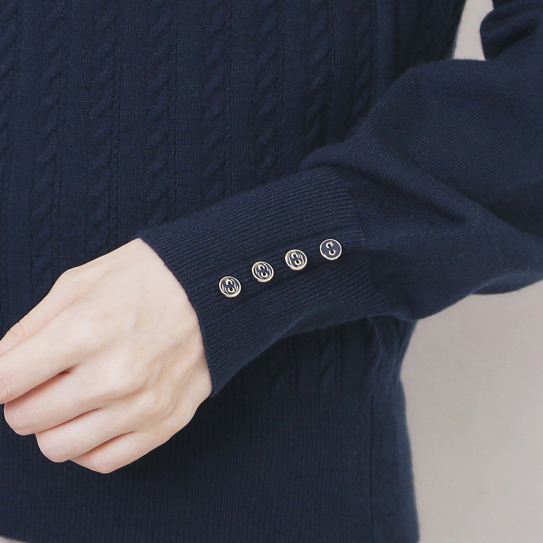 index「ボートネックケーブルニット【洗濯機OK/抗ピル】」|ニット・セーター|