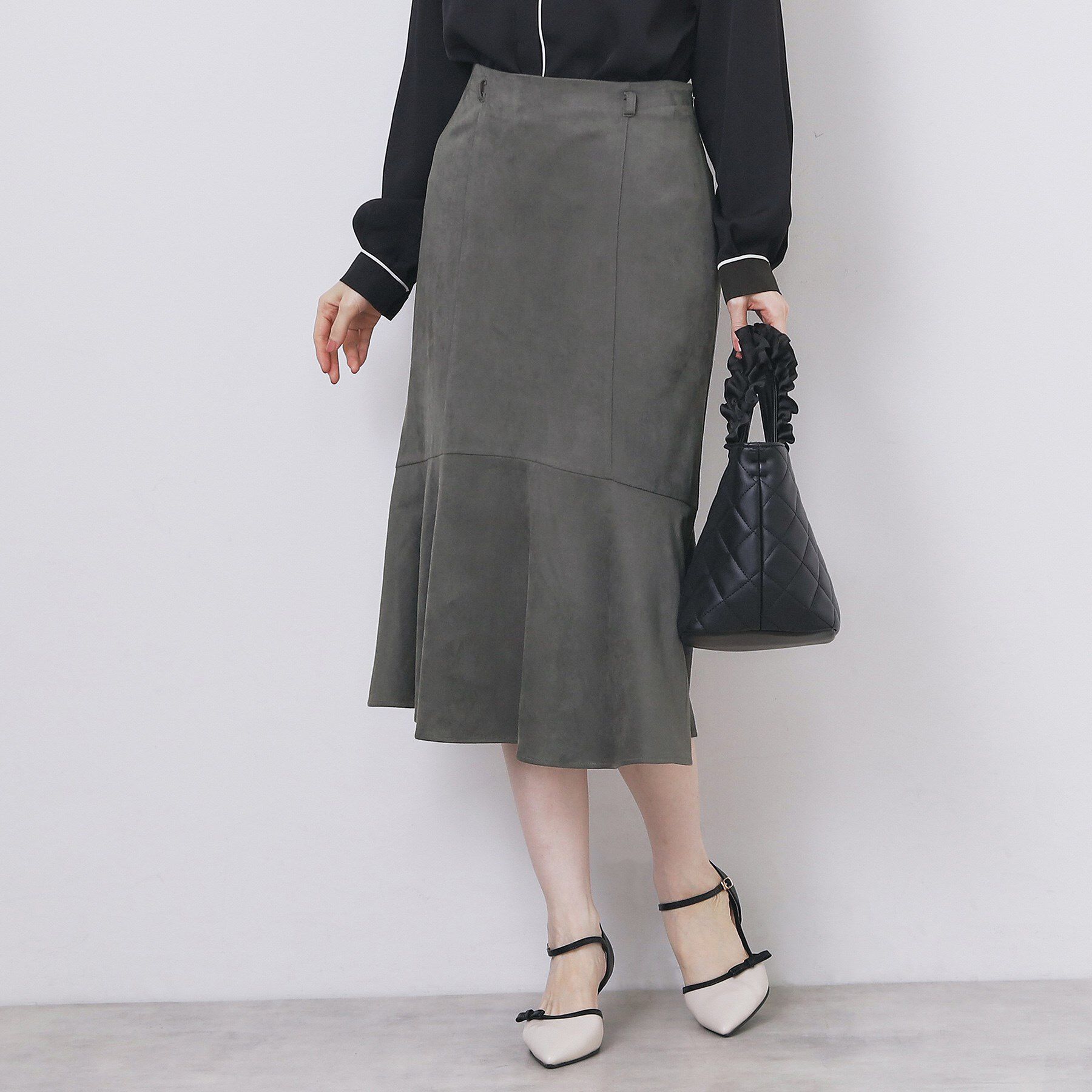 index「フェイクスウェード切り替えマーメイドスカート【洗濯機OK/イージーアイロン/防シワ】」|スカート|