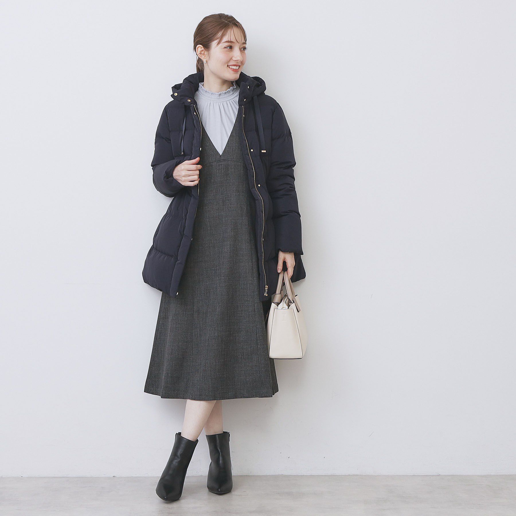 index「KAWADAダウンドロストミドルコート【撥水/洗濯機OK/2WAY/静電気防止裏地】《XS～3L》」|ダウン|