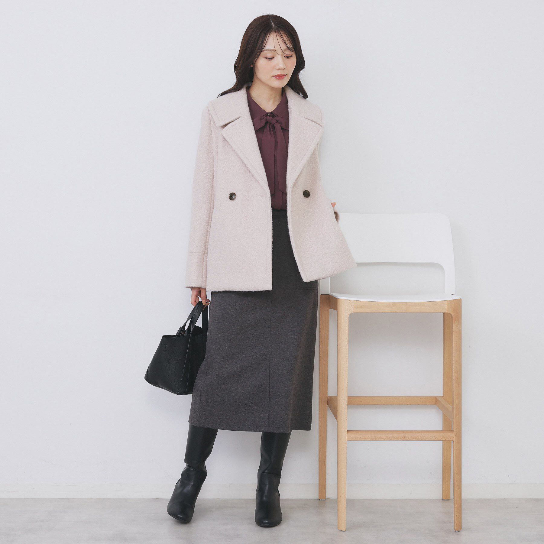 index「ブークレミドルコート【洗える】」|ピーコート|