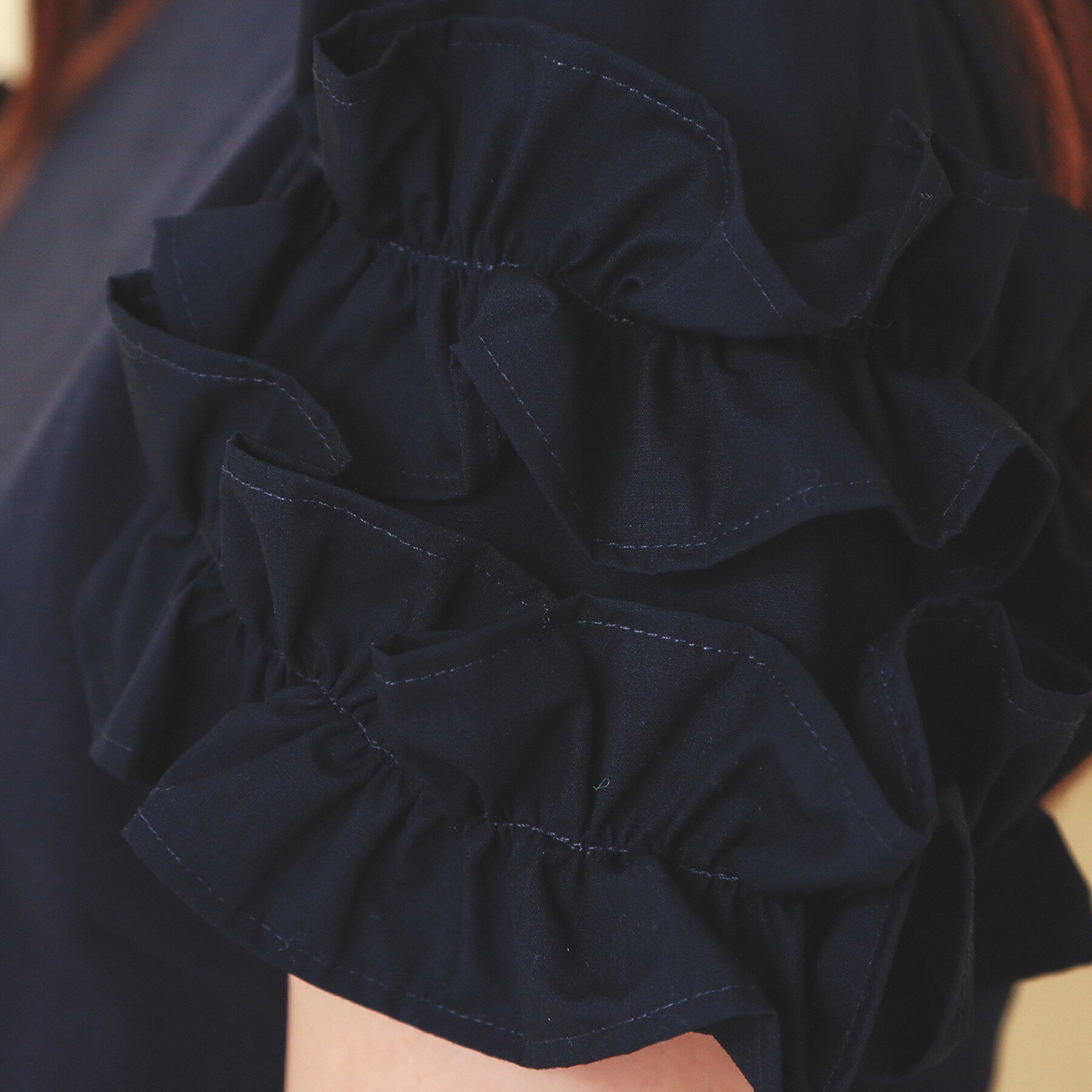 index「フリルドッキングスリーブTシャツ【洗濯機OK／UVケア】」|Tシャツ・カットソー|