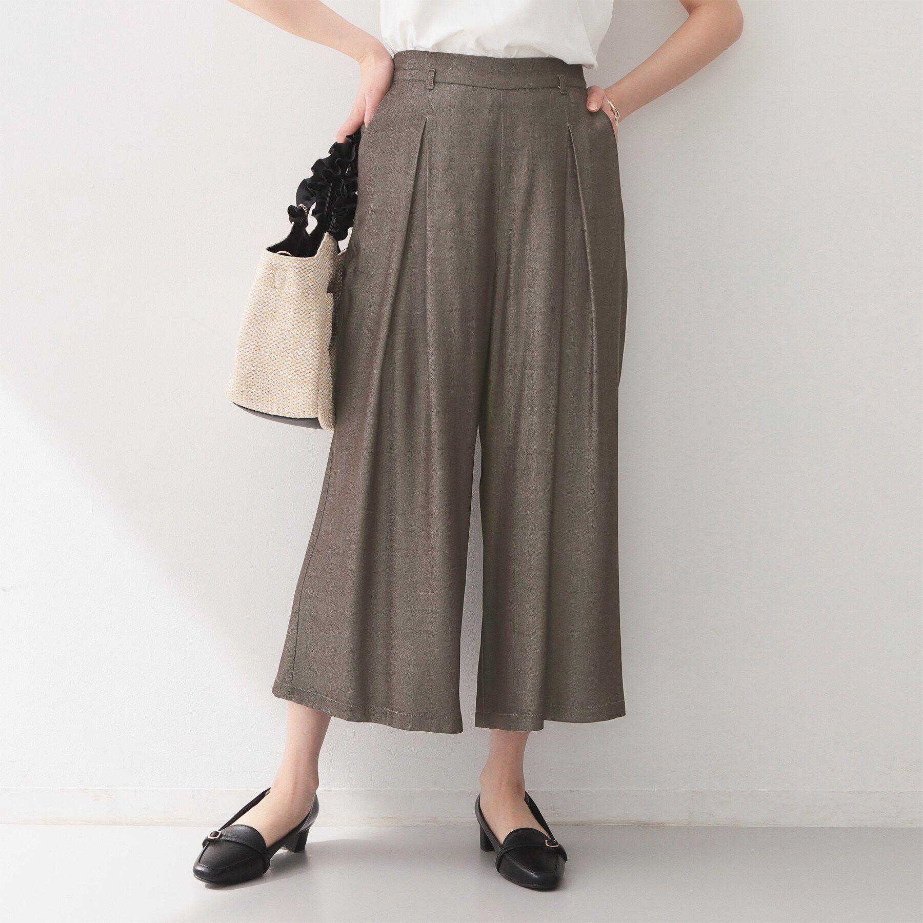 index「接触冷感シャンブレーワイドパンツ【UVケア/吸水速乾/洗濯機OK】」|その他|