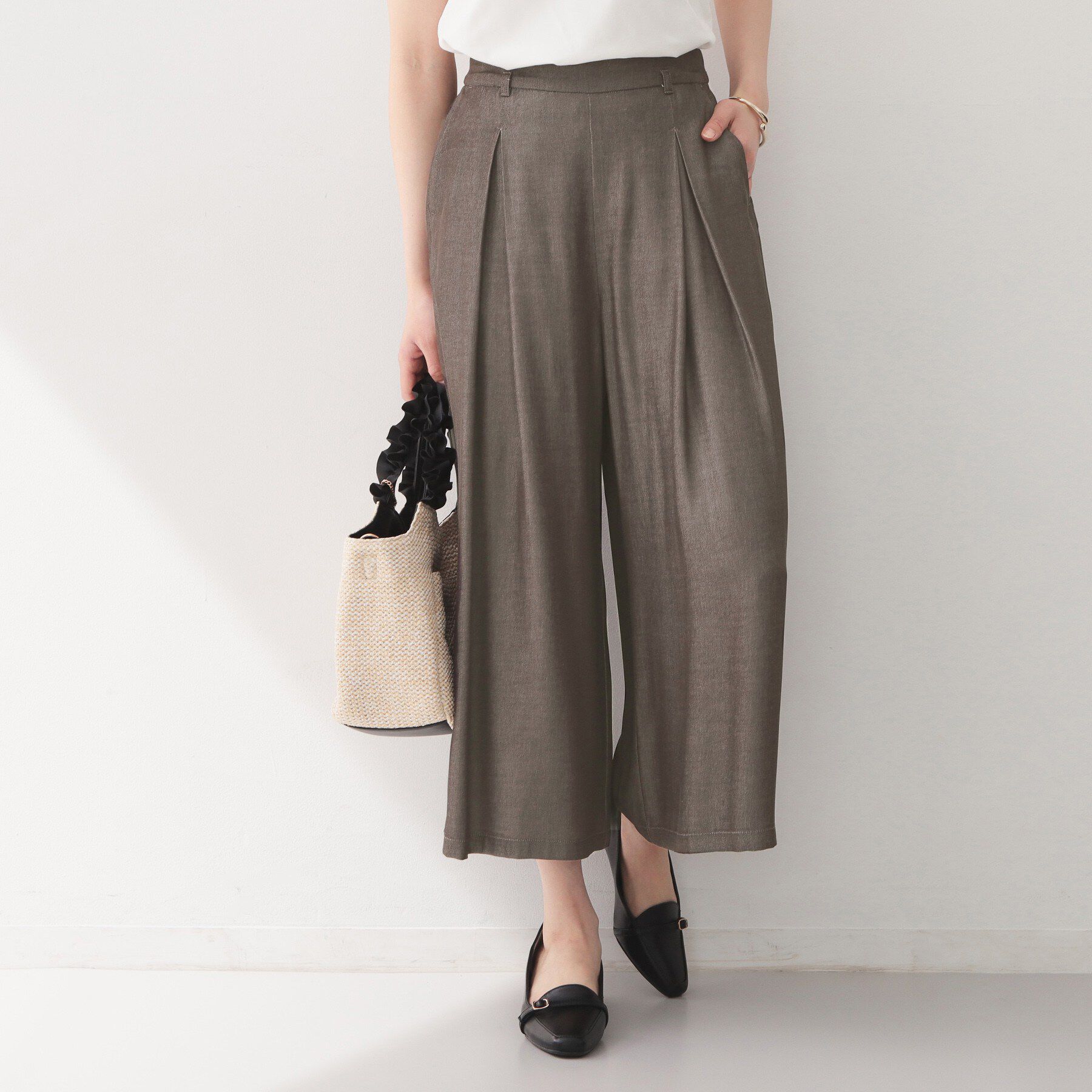 index「接触冷感シャンブレーワイドパンツ【UVケア/吸水速乾/洗濯機OK】」|その他|